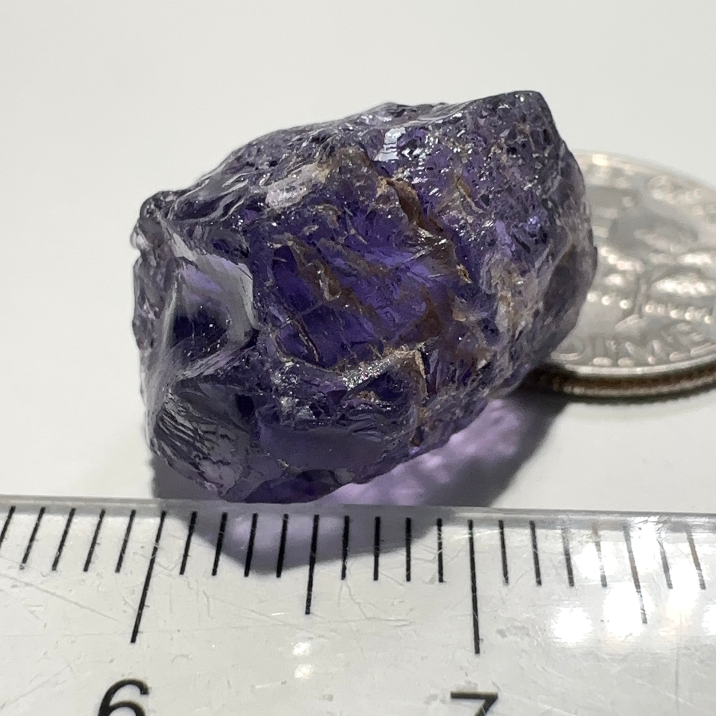 16.60ct Purple Scapolite Crystal, Tanzania, Untreated Unheated.VVS-IF clean with a single tiny spot 3mm into the stone, you can cut with it, will not be seen with the naked eye once cut