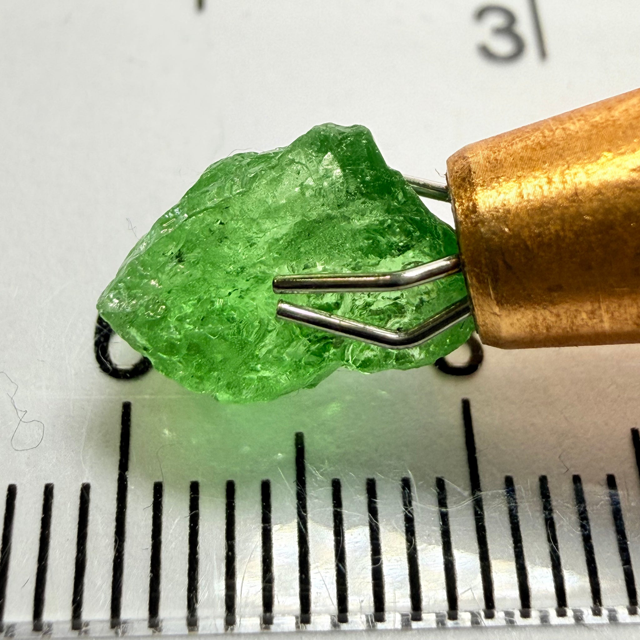 Tsavorite Garnet, 2.64ct, Tanzania, Untreated Unheated. Heavily veiled, you can facet this and great for setting as is in jewellery too