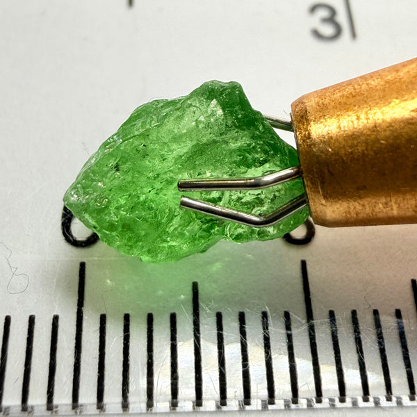 Tsavorite Garnet, 2.64ct, Tanzania, Untreated Unheated. Heavily veiled, you can facet this and great for setting as is in jewellery too