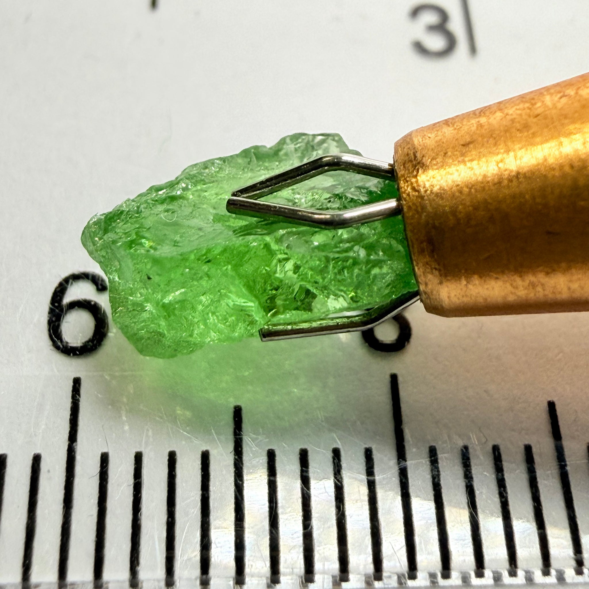 Tsavorite Garnet, 2.64ct, Tanzania, Untreated Unheated. Heavily veiled, you can facet this and great for setting as is in jewellery too
