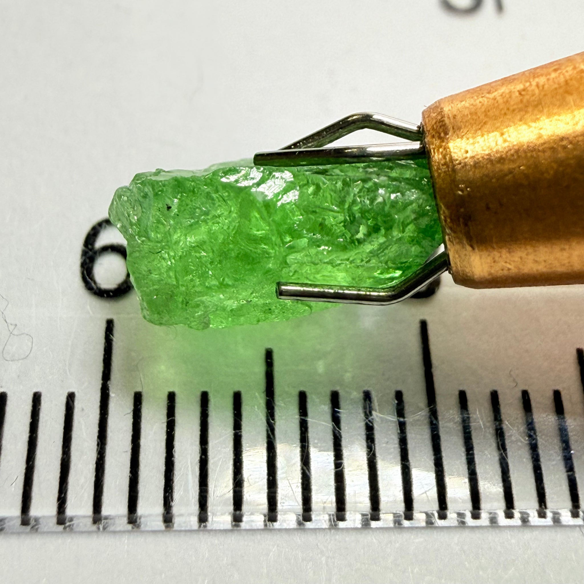 Tsavorite Garnet, 2.64ct, Tanzania, Untreated Unheated. Heavily veiled, you can facet this and great for setting as is in jewellery too