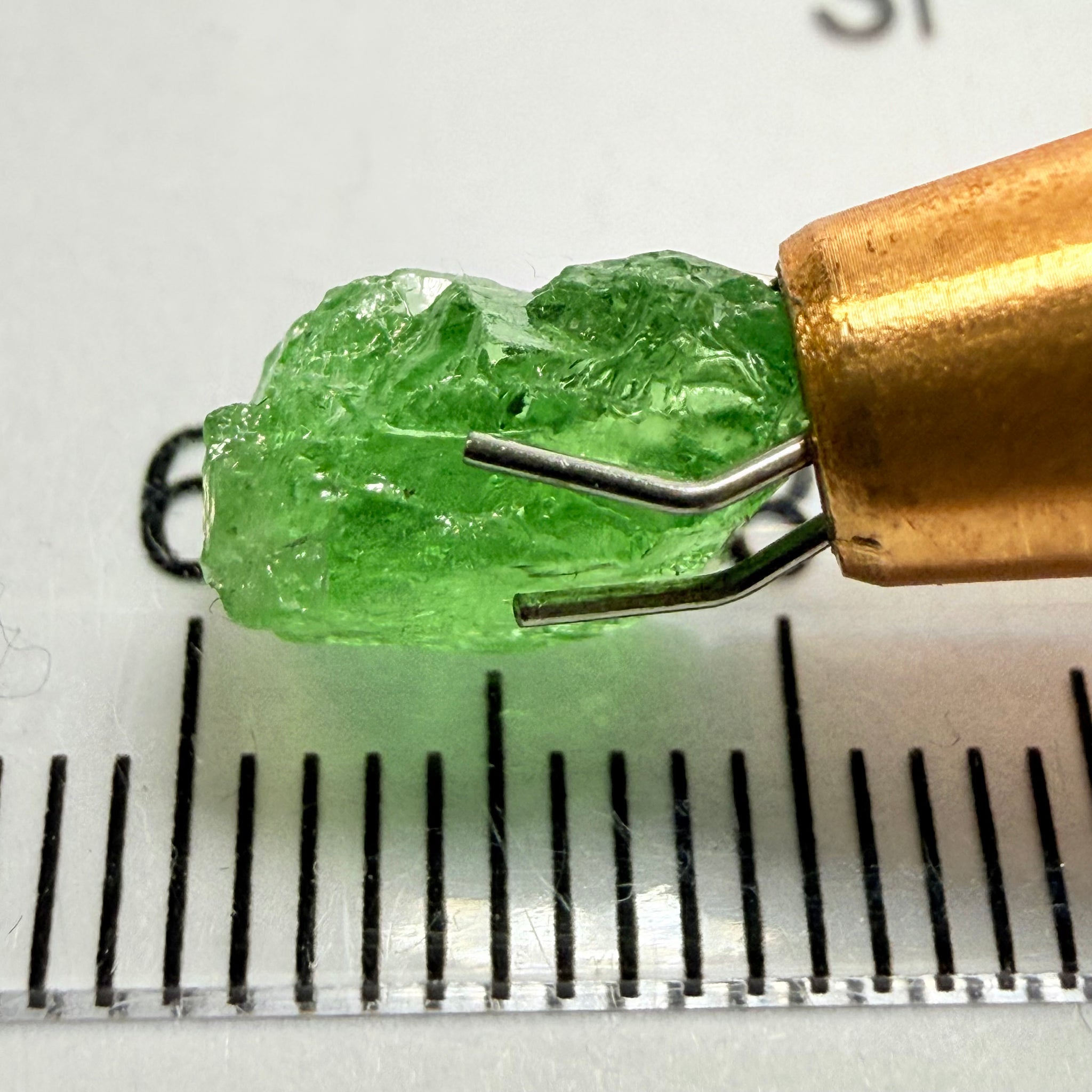 Tsavorite Garnet, 2.64ct, Tanzania, Untreated Unheated. Heavily veiled, you can facet this and great for setting as is in jewellery too