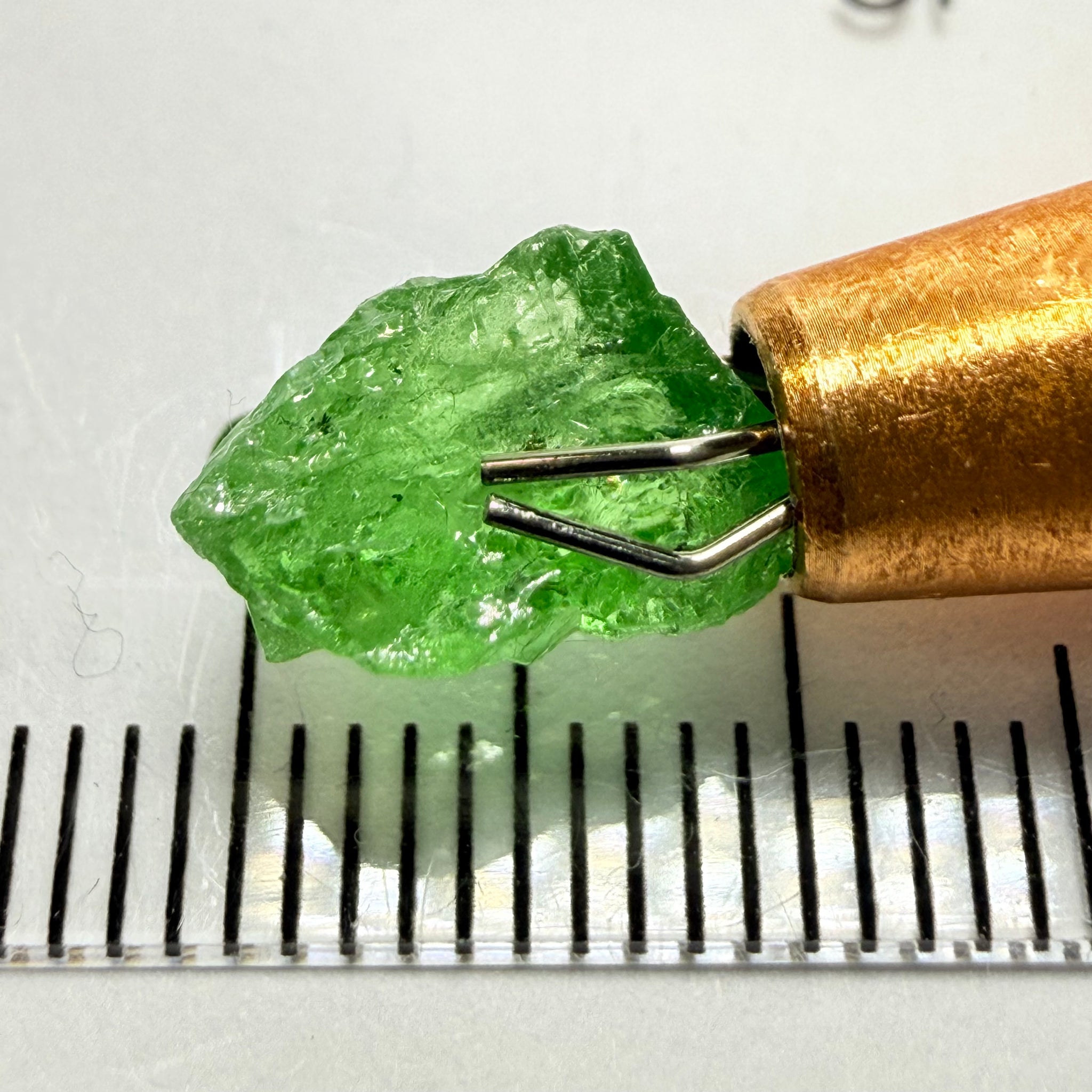 Tsavorite Garnet, 2.64ct, Tanzania, Untreated Unheated. Heavily veiled, you can facet this and great for setting as is in jewellery too