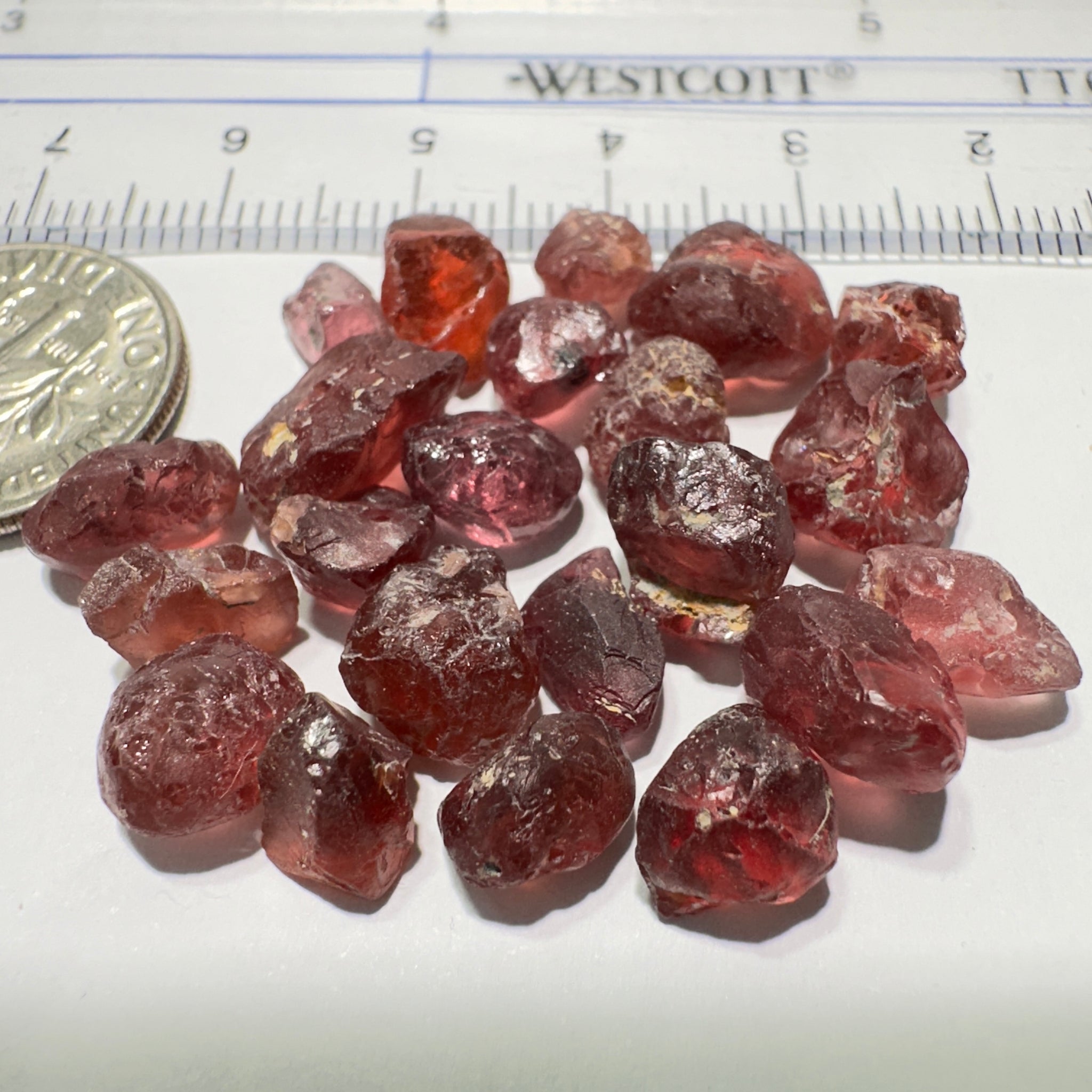 Champagne Garnet Lot, 57.95ct, Tanzania. 1.08ct-4.78ct. Included, Untreated Unheated