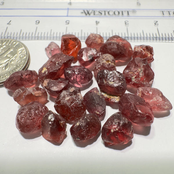 Champagne Garnet Lot, 57.95ct, Tanzania. 1.08ct-4.78ct. Included, Untreated Unheated