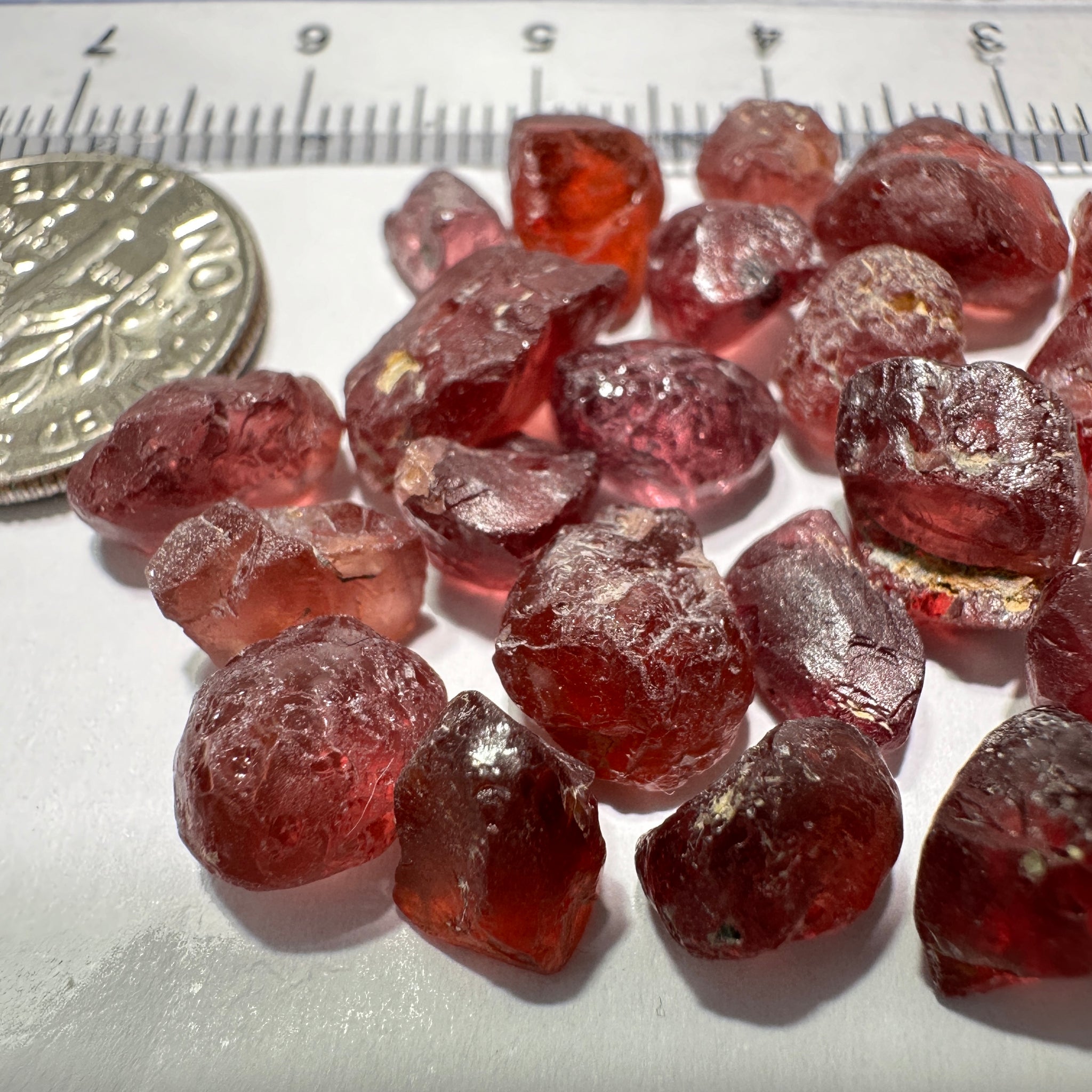 Champagne Garnet Lot, 57.95ct, Tanzania. 1.08ct-4.78ct. Included, Untreated Unheated