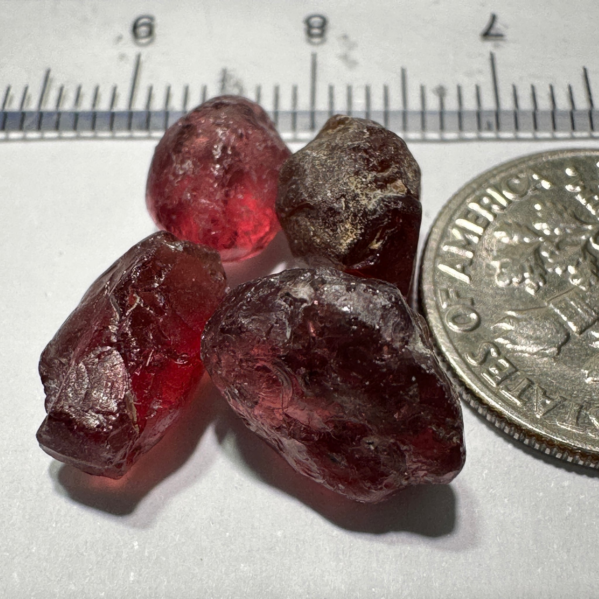 Champagne Garnet Lot, 20.79ct, Tanzania. 3.91ct-7.13ct. Included, Untreated Unheated