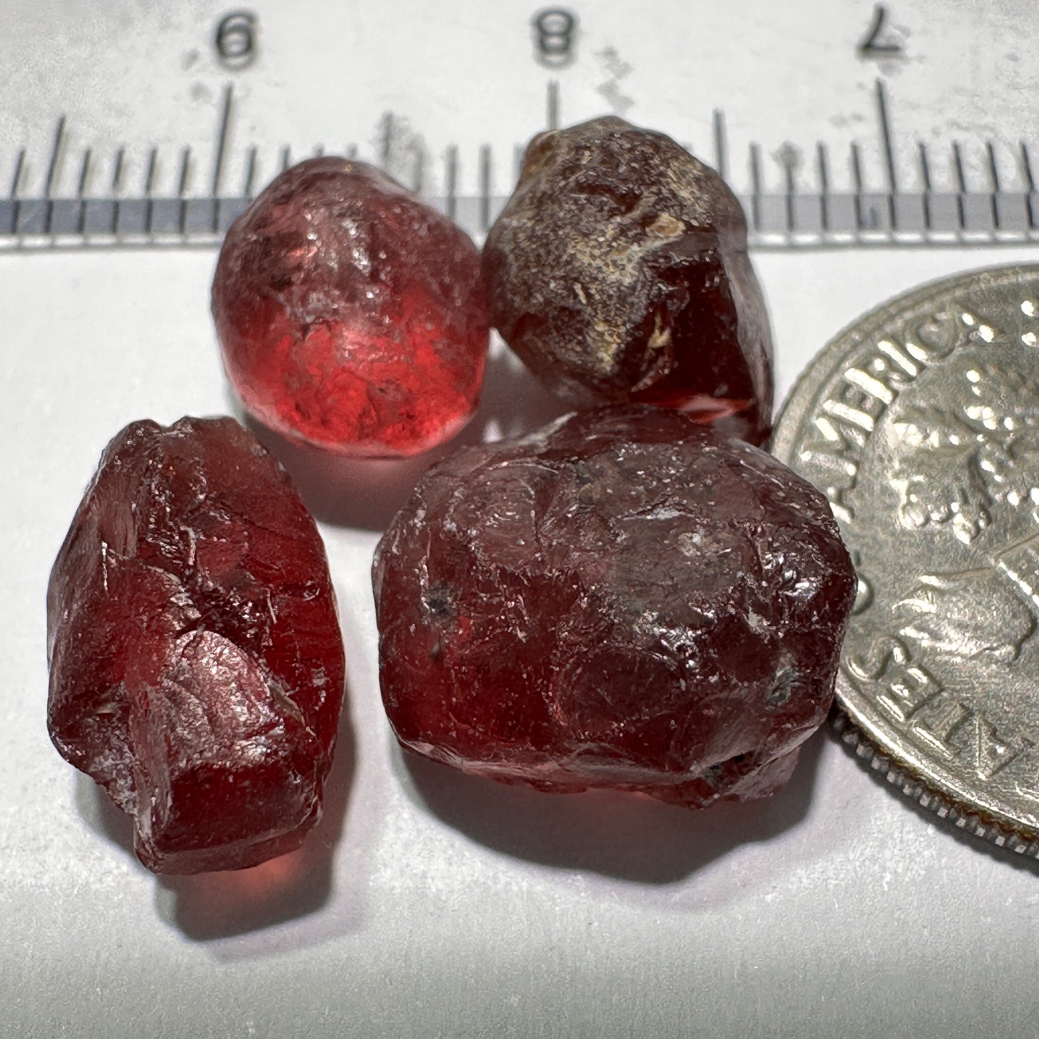 Champagne Garnet Lot, 20.79ct, Tanzania. 3.91ct-7.13ct. Included, Untreated Unheated