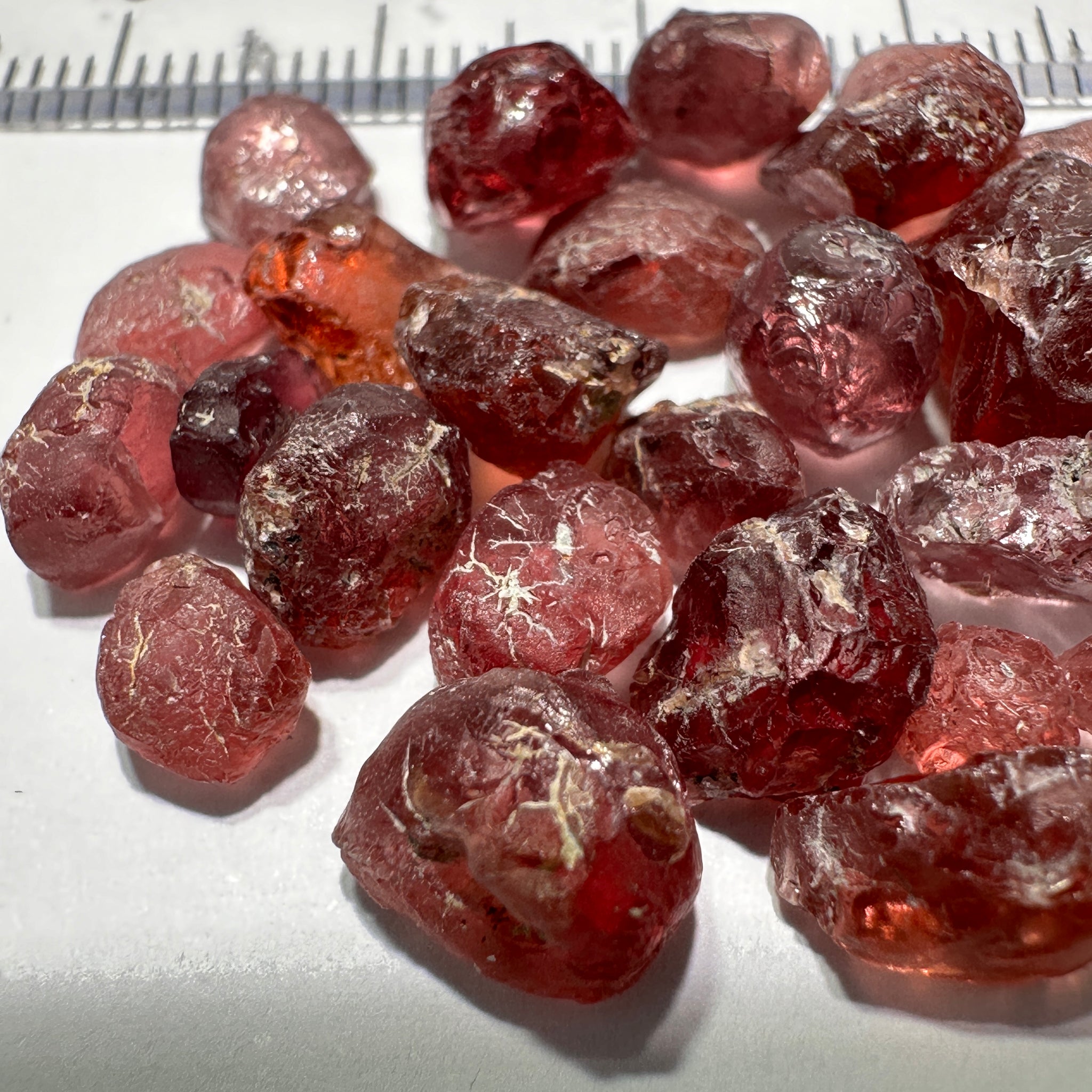 Champagne Garnet Lot, 53.82ct, Tanzania. 0.79ct-7.23ct. Included, Untreated Unheated