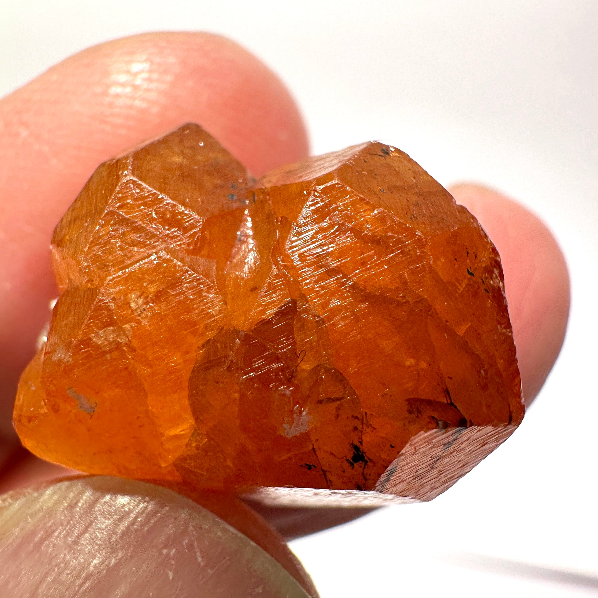 Mandarin Spessartite Garnet Crystal, 9.80gm / 49.00ct, Loliondo in Tanzania. 21.8 X 17 X 12.6mm, Untreated Unheated