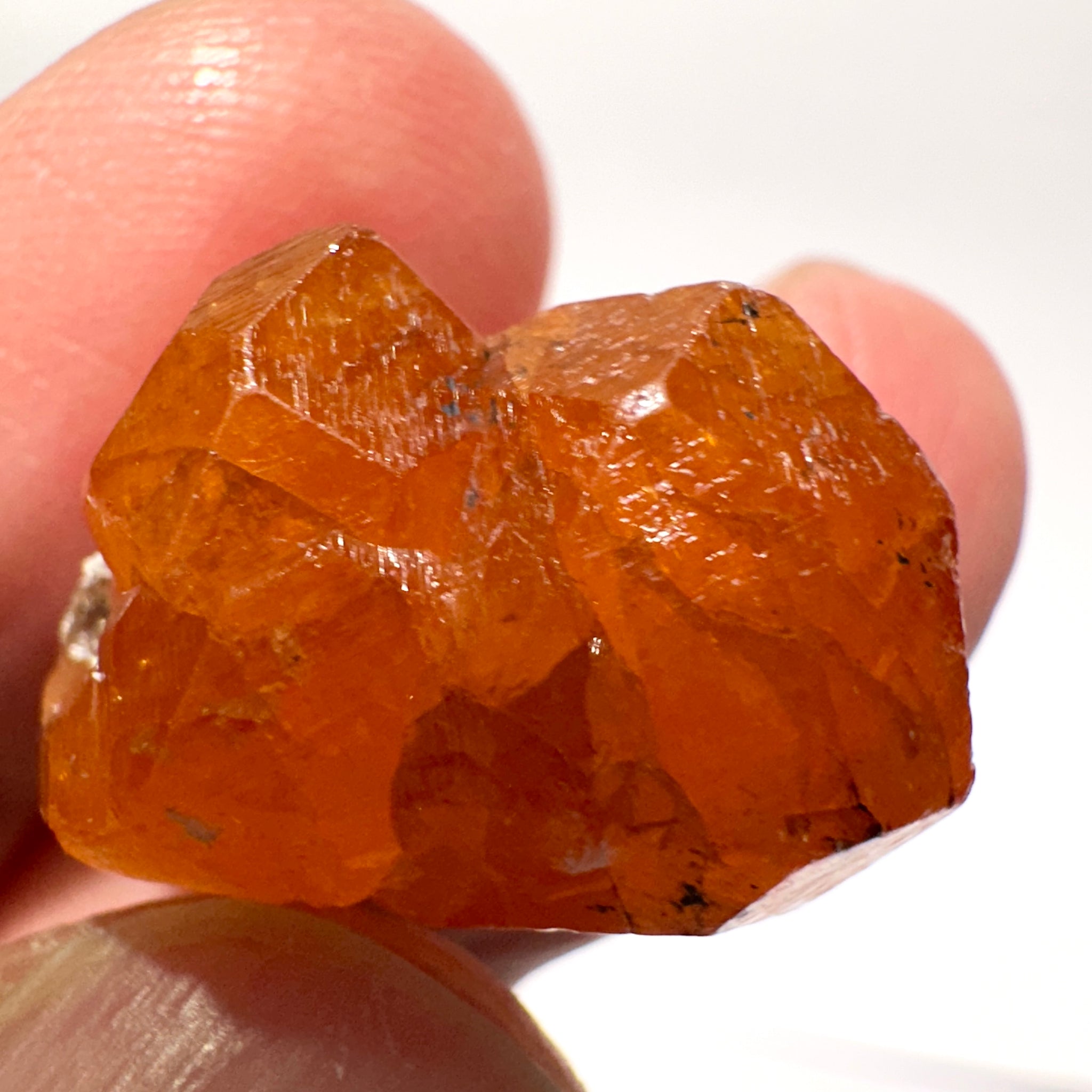 Mandarin Spessartite Garnet Crystal, 9.80gm / 49.00ct, Loliondo in Tanzania. 21.8 X 17 X 12.6mm, Untreated Unheated