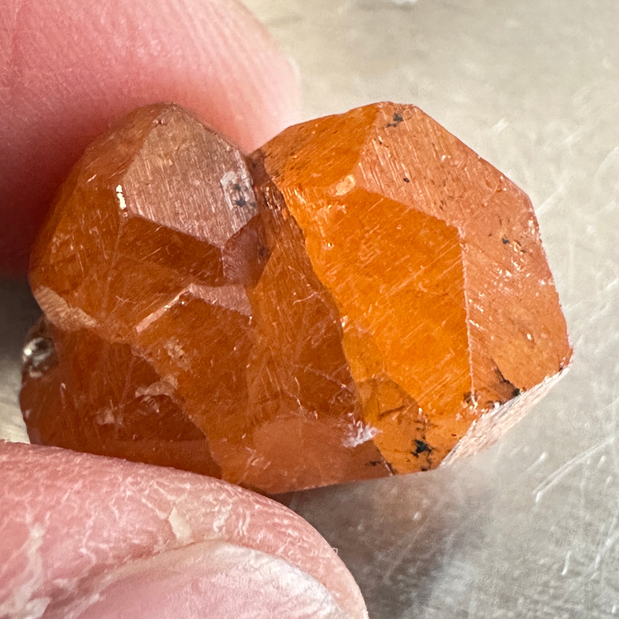 Mandarin Spessartite Garnet Crystal, 9.80gm / 49.00ct, Loliondo in Tanzania. 21.8 X 17 X 12.6mm, Untreated Unheated