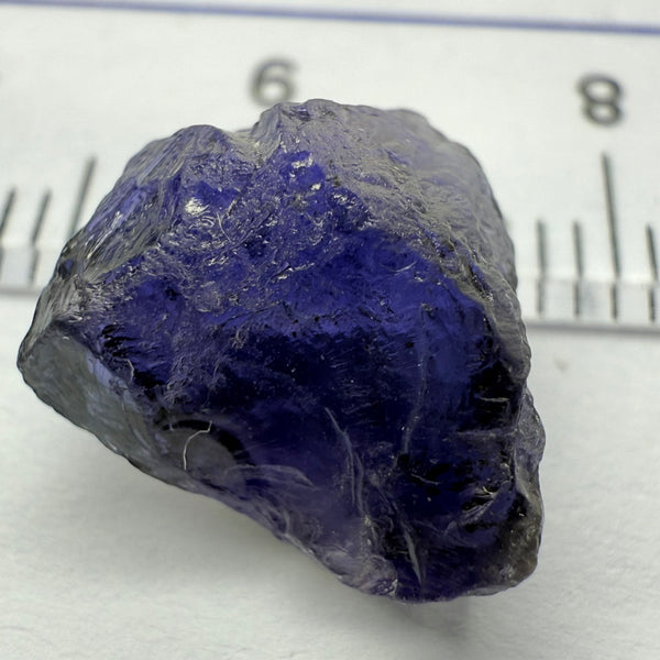 Iolite, 4.84ct, Tanzania, Untreated Unheated, slight inclusions and some white spots, has a flattish shape
