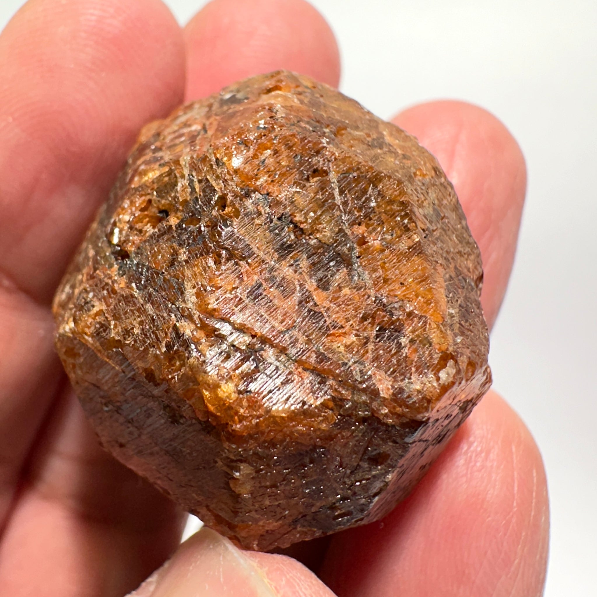 Mandarin Spessartite Garnet Crystal, 52.10gm / 260.50ct, Loliondo in Tanzania. 28.8 X 30.8 X 22mm, Untreated Unheated