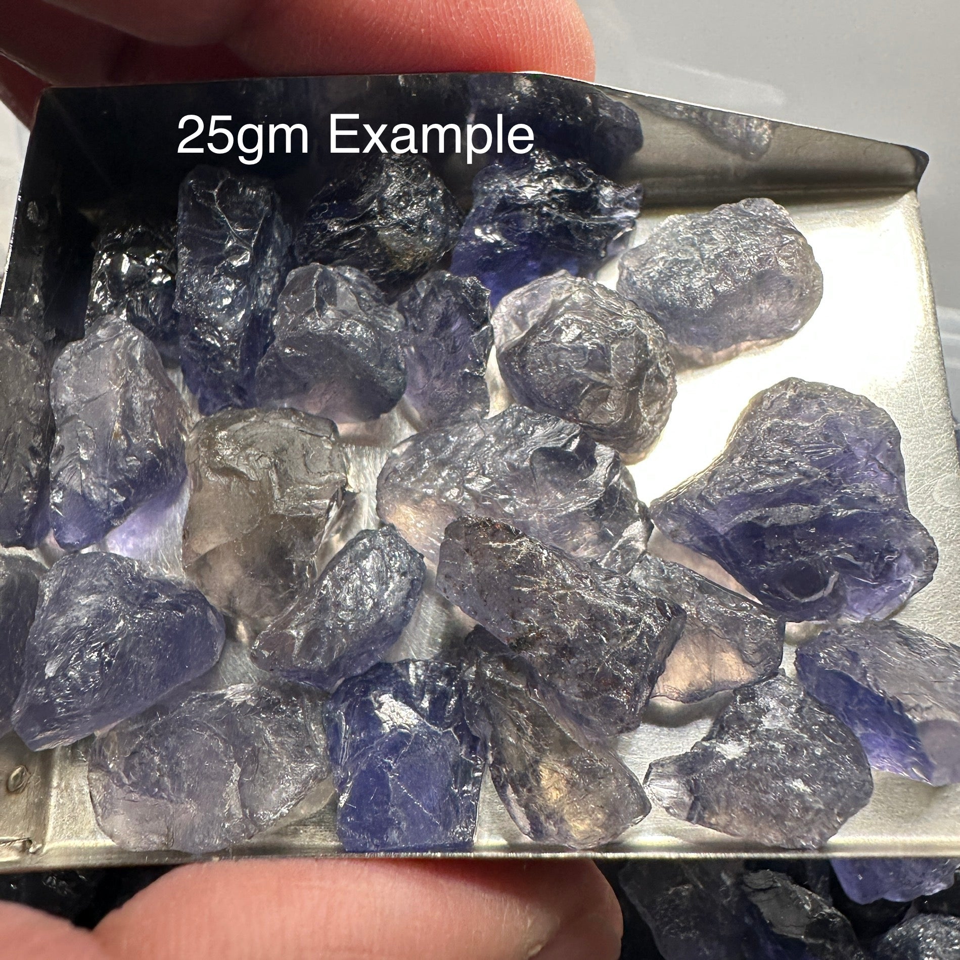 Iolite Lots, 25gm, Cab/Specimen Grade Rough, Blind Pour, sizes from 3-15ct sizes