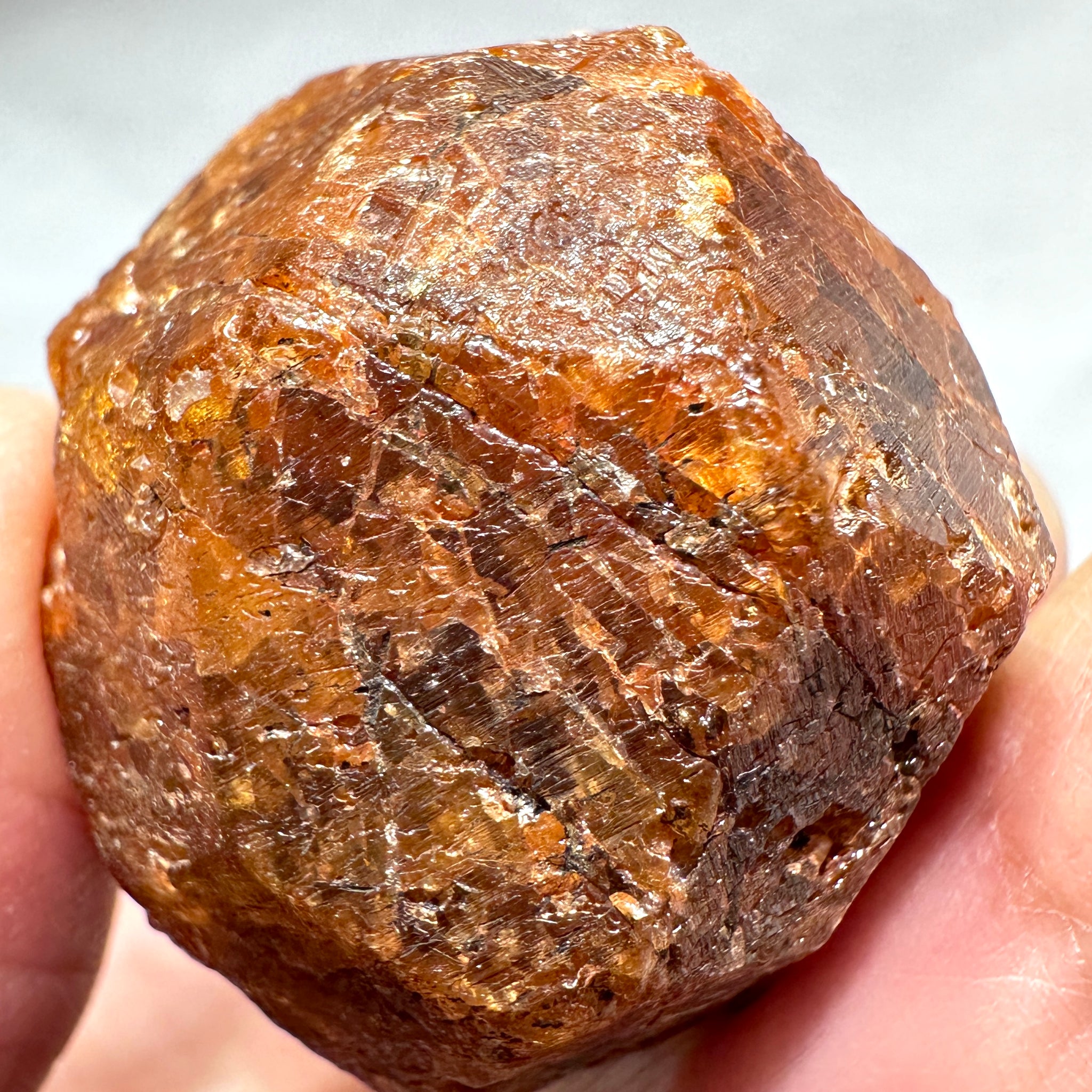 Mandarin Spessartite Garnet Crystal, 52.10gm / 260.50ct, Loliondo in Tanzania. 28.8 X 30.8 X 22mm, Untreated Unheated