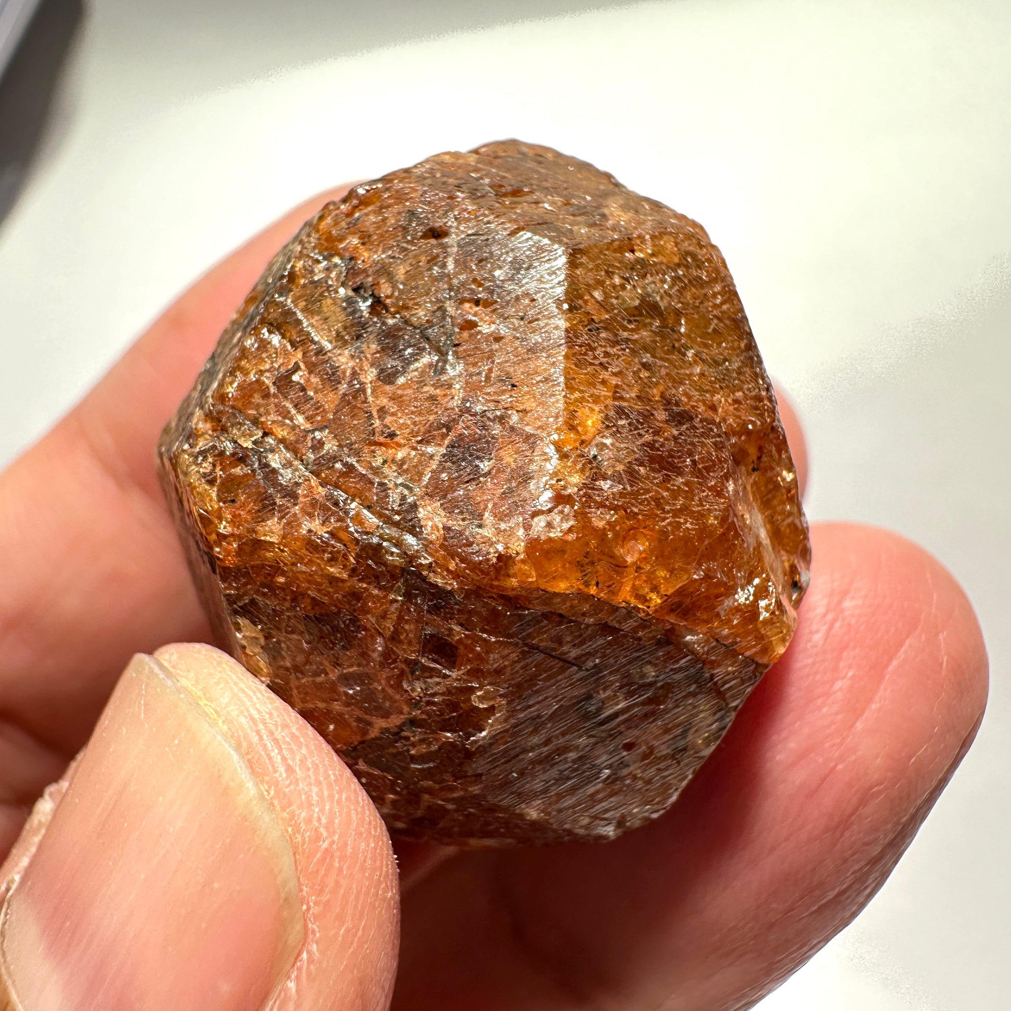 Mandarin Spessartite Garnet Crystal, 52.10gm / 260.50ct, Loliondo in Tanzania. 28.8 X 30.8 X 22mm, Untreated Unheated