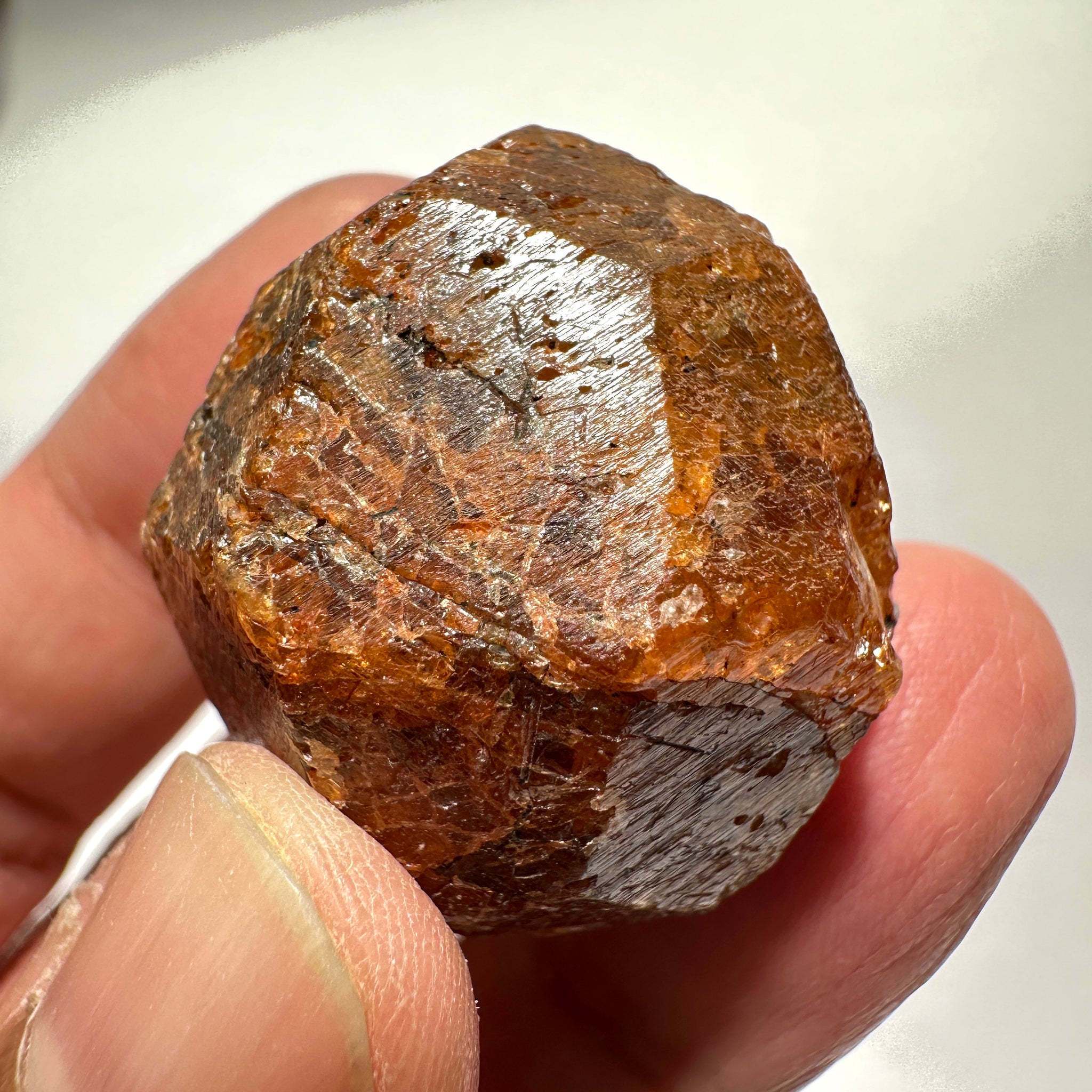 Mandarin Spessartite Garnet Crystal, 52.10gm / 260.50ct, Loliondo in Tanzania. 28.8 X 30.8 X 22mm, Untreated Unheated