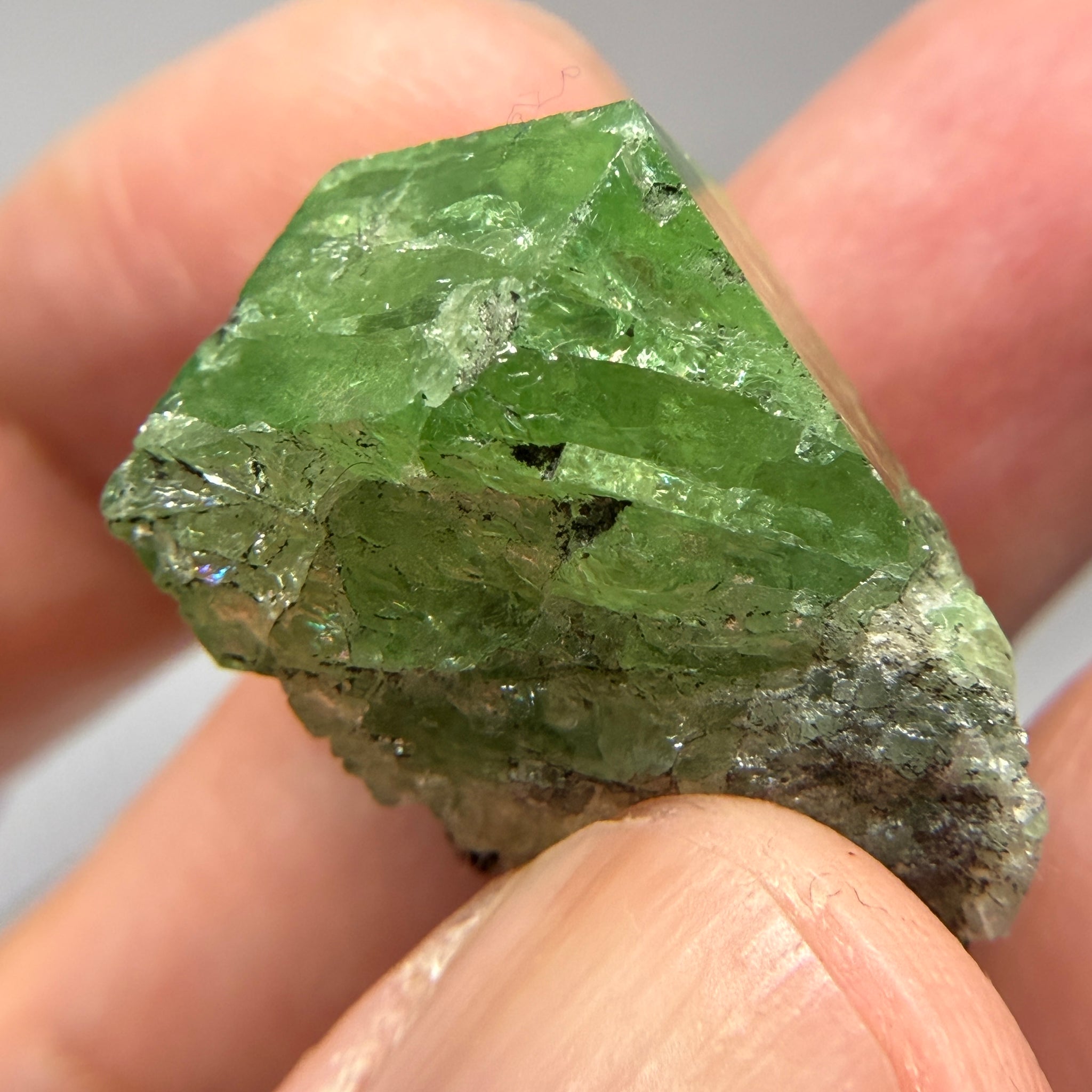 Tsavorite Garnet Crystal on Matrix, 15.1gm, Merelani, Tanzania, Untreated Unheated