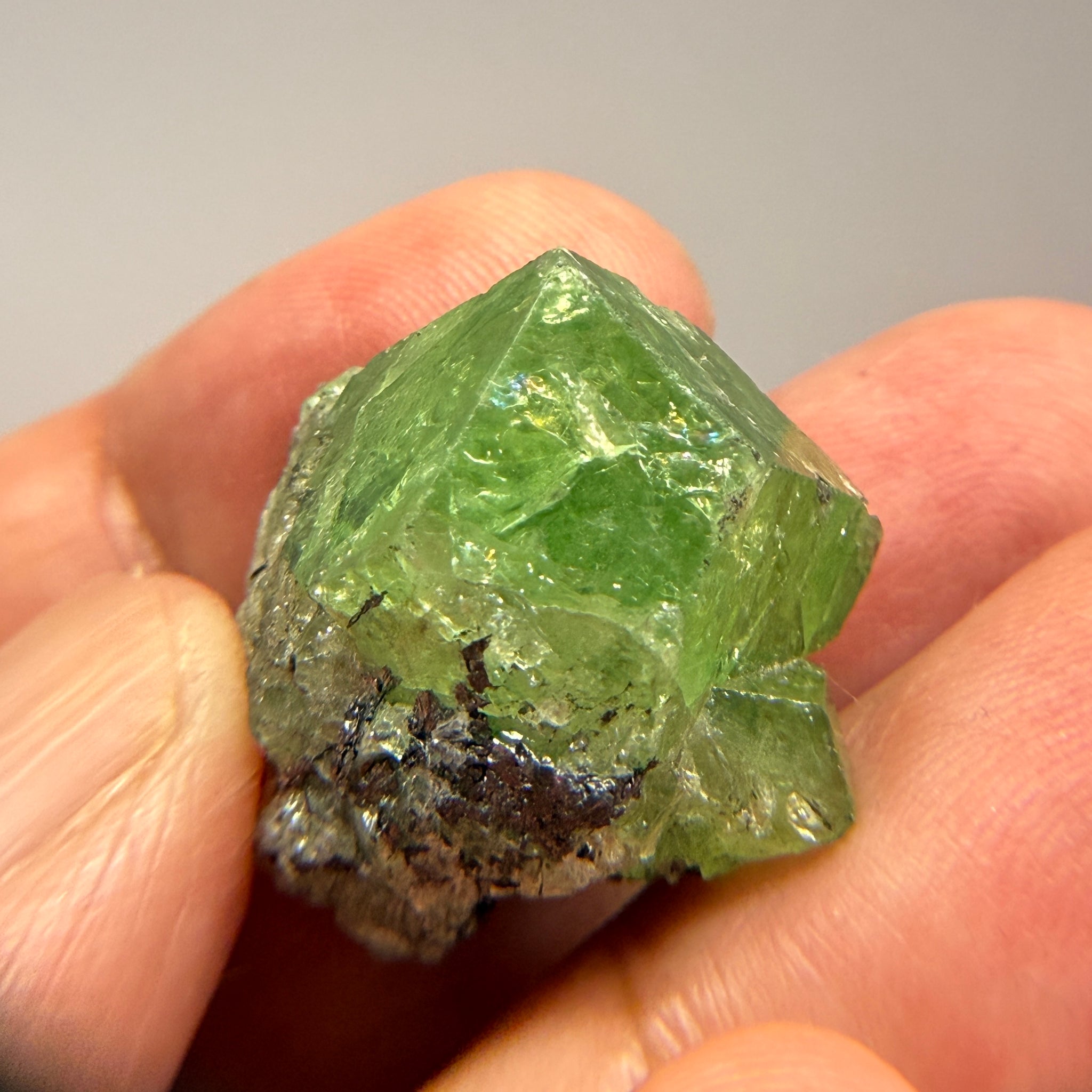 Tsavorite Garnet Crystal on Matrix, 15.1gm, Merelani, Tanzania, Untreated Unheated