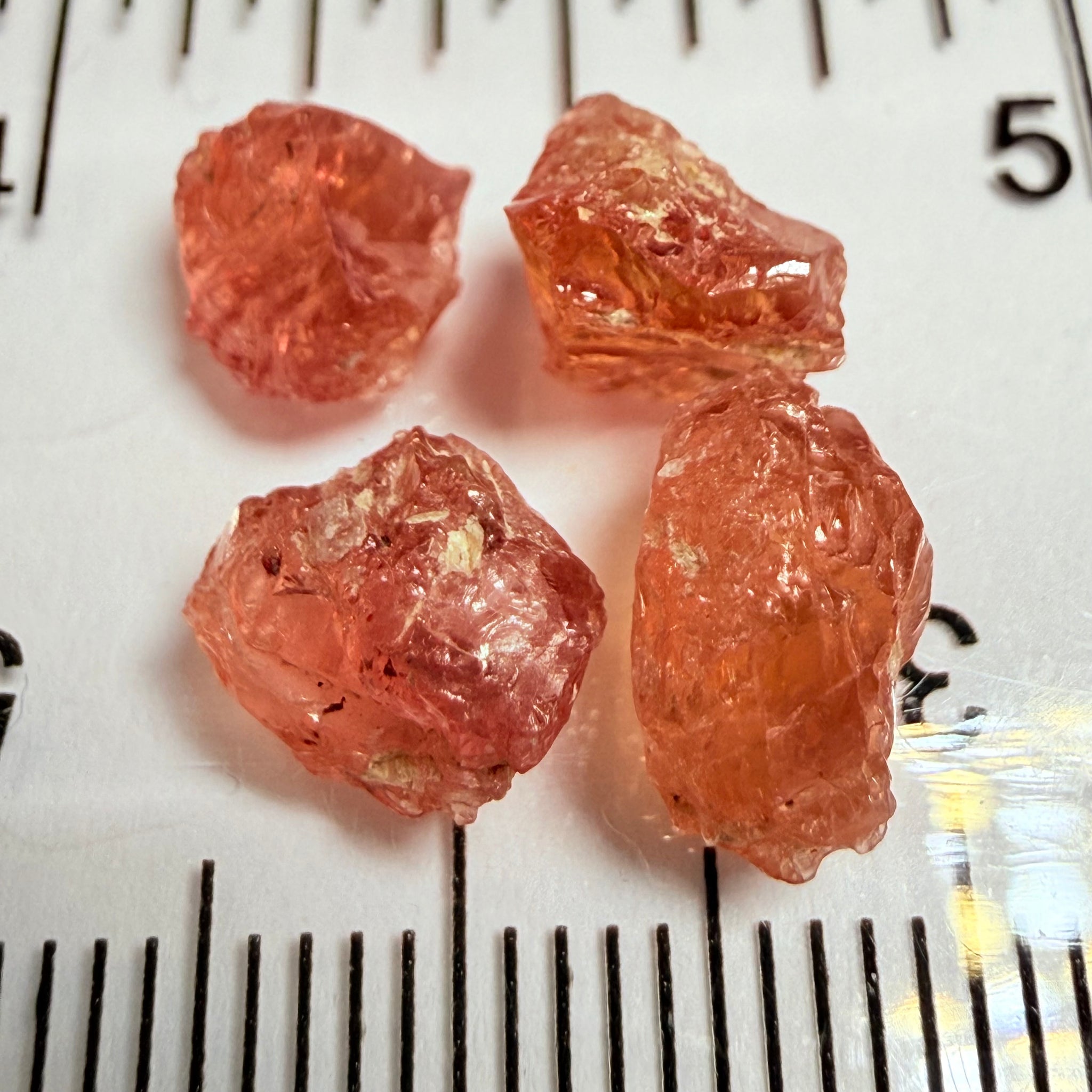 Umba Padparadscha Sapphire Lot, 9.04ct, Umba Valley, Tanzania, Untreated Unheated, vvs, 2.26ct average
