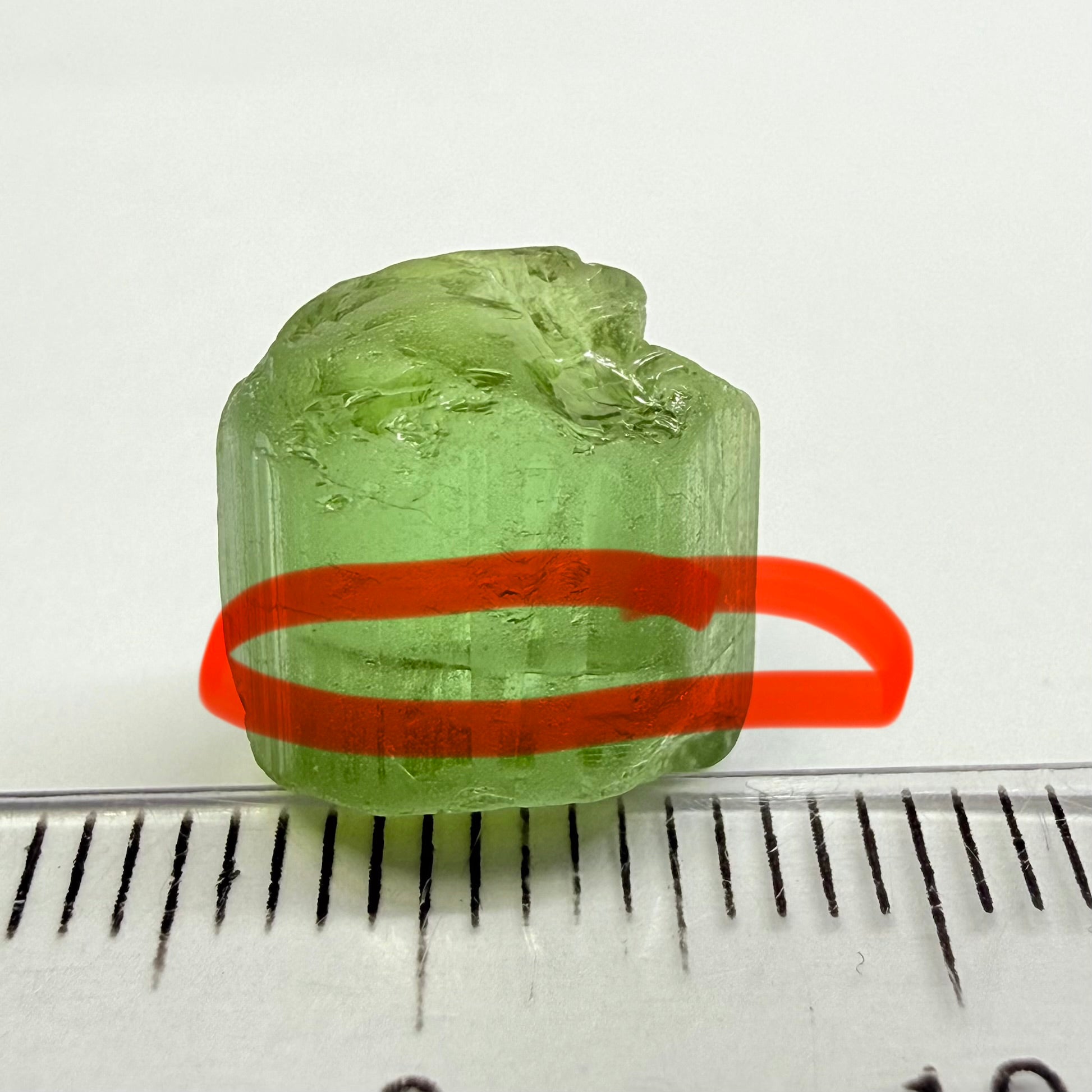 Congo Tourmaline, 8.88ct, Untreated Unheated, dividing crack, see pics I have market the crack, with crack out larger piece is vvs-if