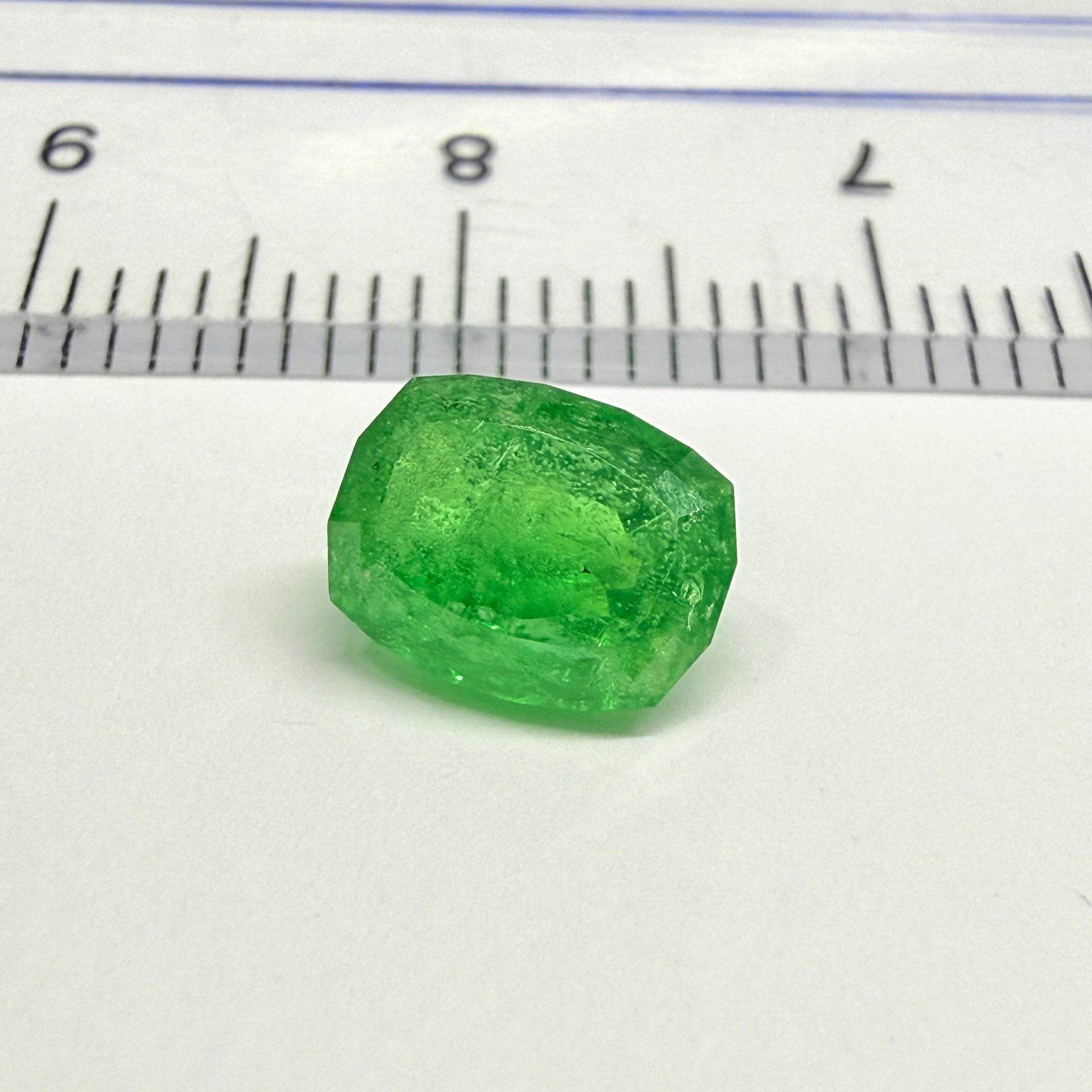 Tsavorite Garnet, 1.55ct, Kenya, Unheated Untreated, native cut.