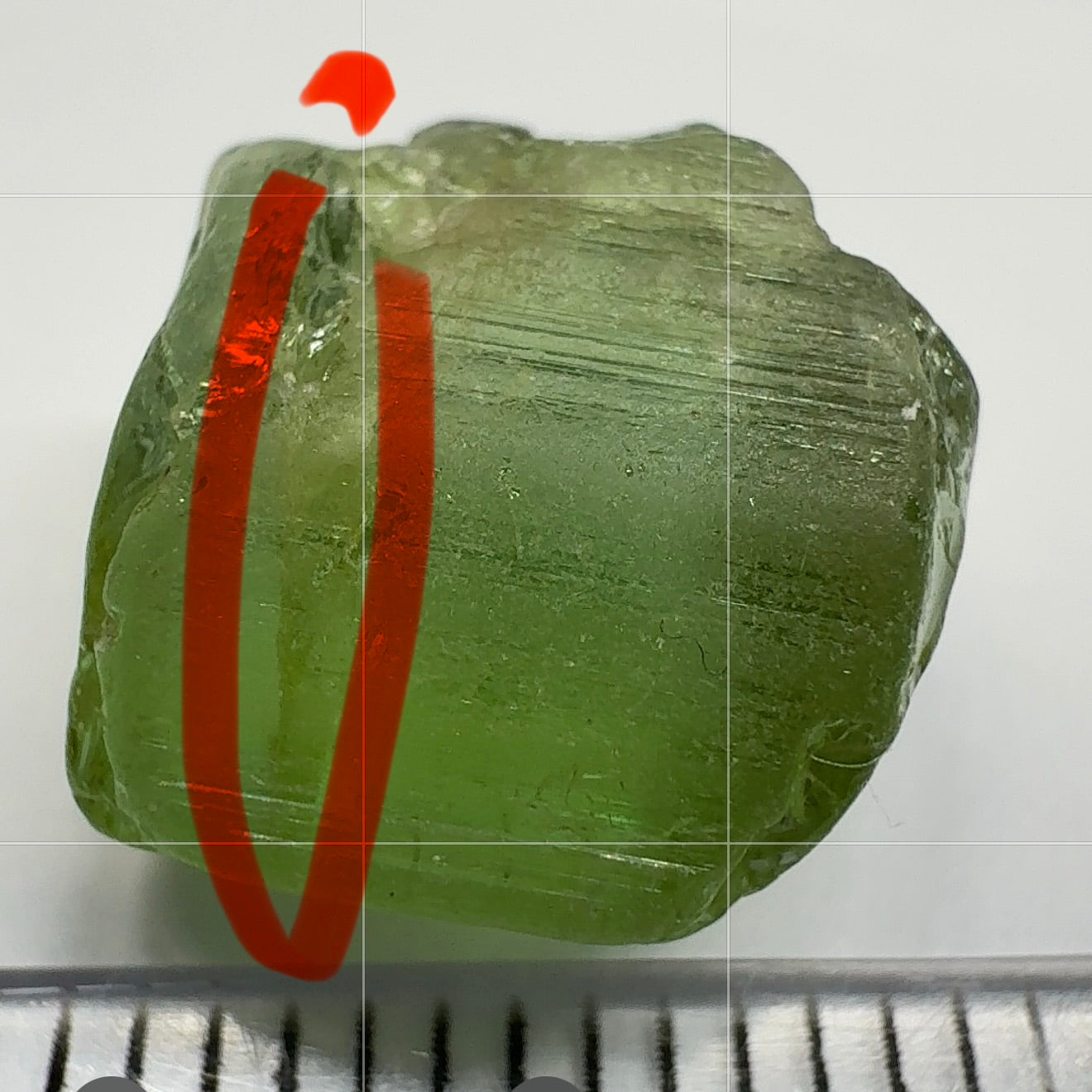 Congo Tourmaline, 8.88ct, Untreated Unheated, dividing crack, see pics I have market the crack, with crack out larger piece is vvs-if