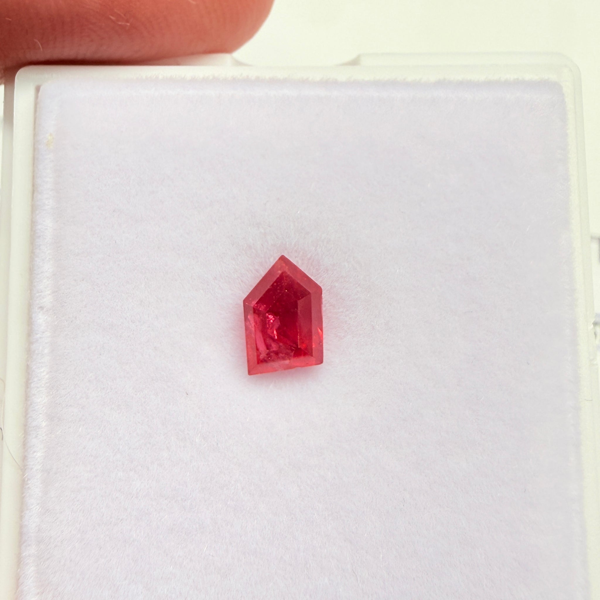Mahenge Red Spinel, 1.55ct, Mahenge, Tanzania, Untreated Unheated, fancy freeform cut, large pavilion for a high setting