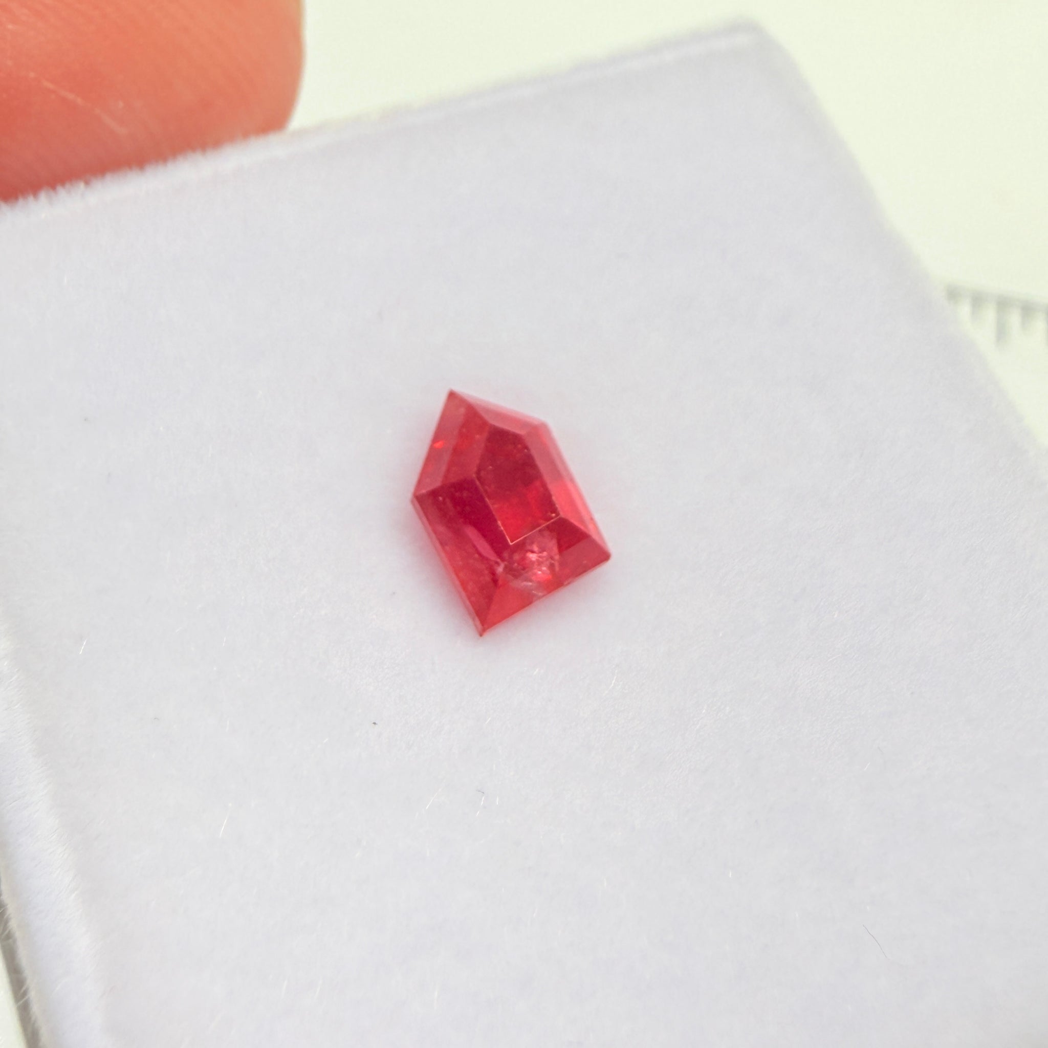 Mahenge Red Spinel, 1.55ct, Mahenge, Tanzania, Untreated Unheated, fancy freeform cut, large pavilion for a high setting