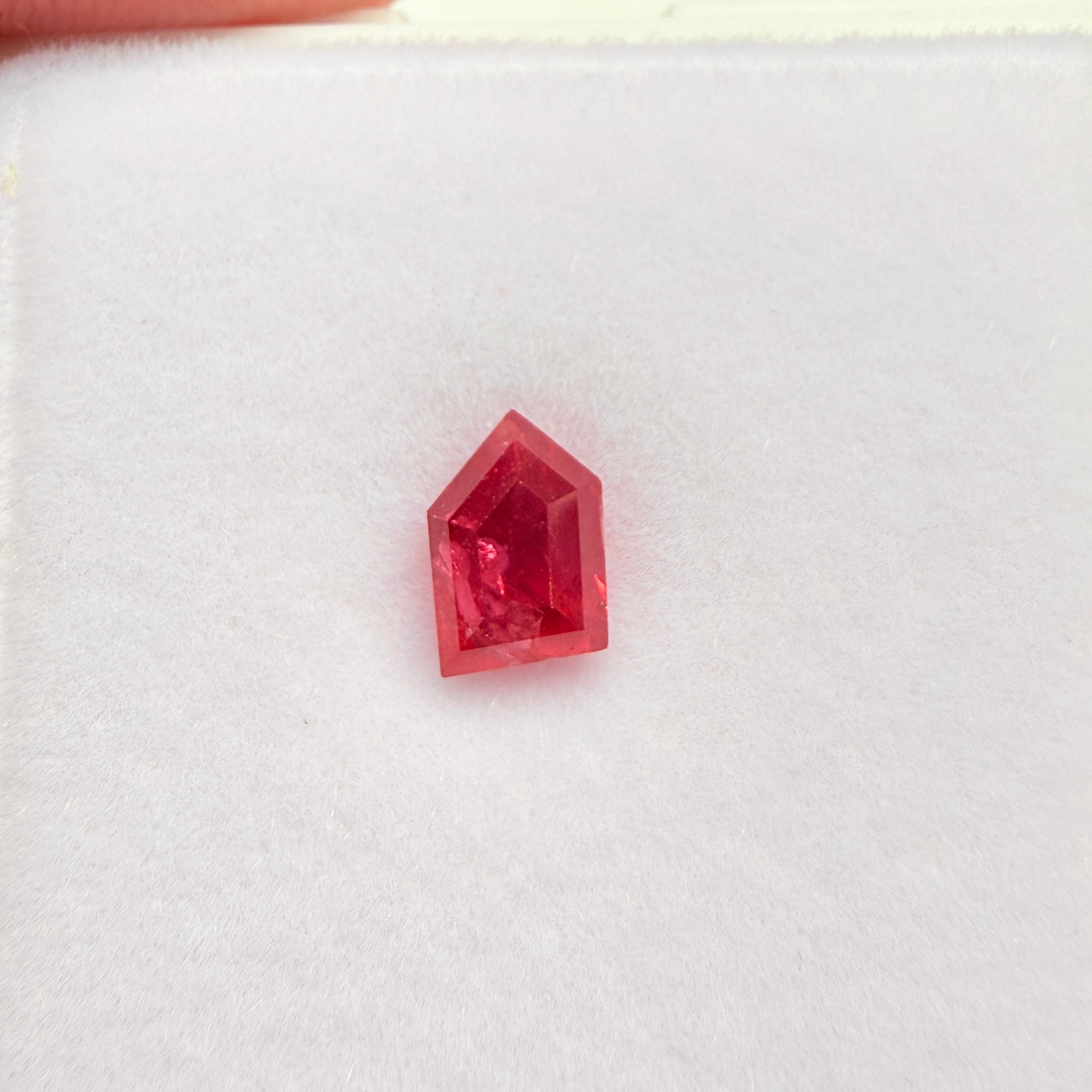 Mahenge Red Spinel, 1.55ct, Mahenge, Tanzania, Untreated Unheated, fancy freeform cut, large pavilion for a high setting