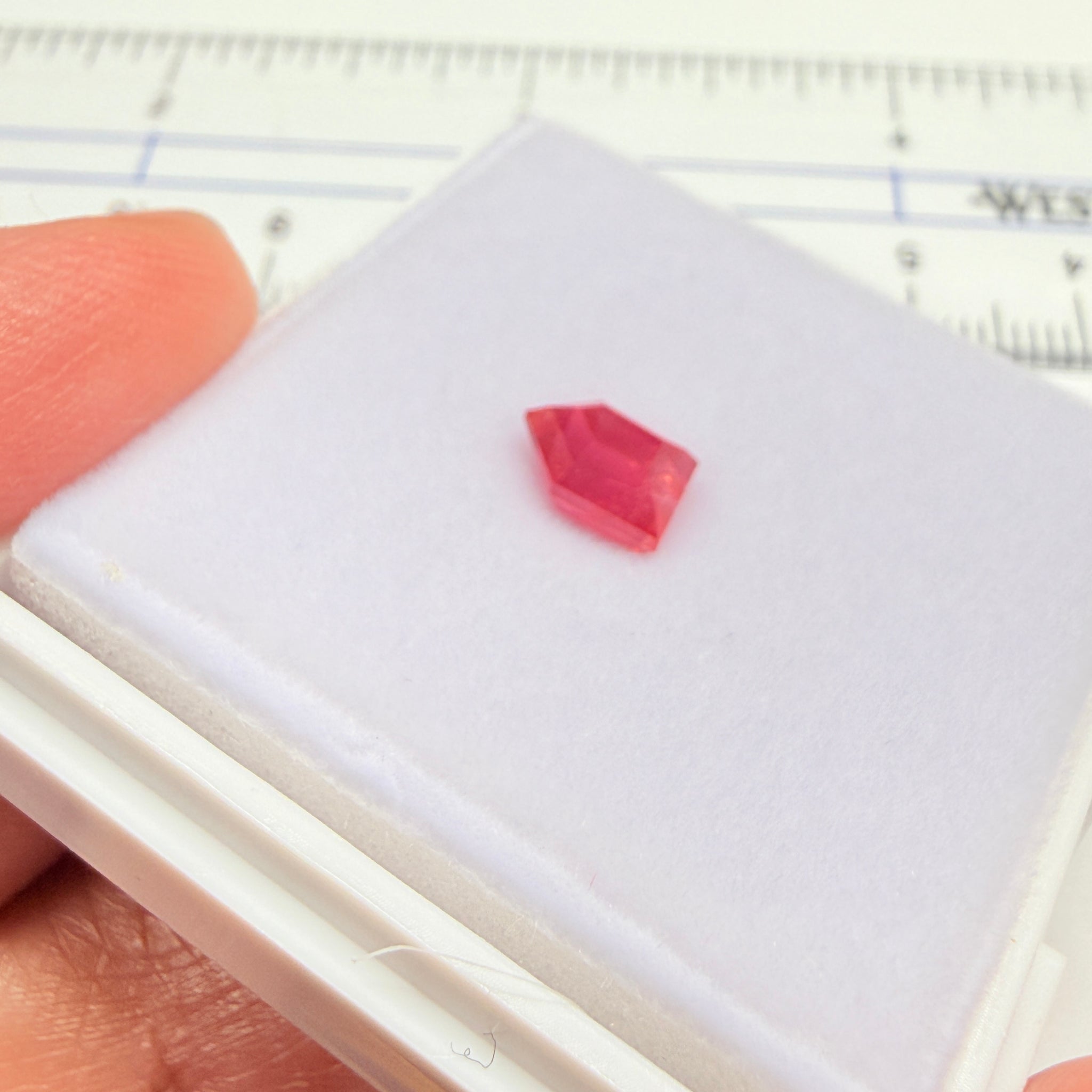 Mahenge Red Spinel, 1.55ct, Mahenge, Tanzania, Untreated Unheated, fancy freeform cut, large pavilion for a high setting