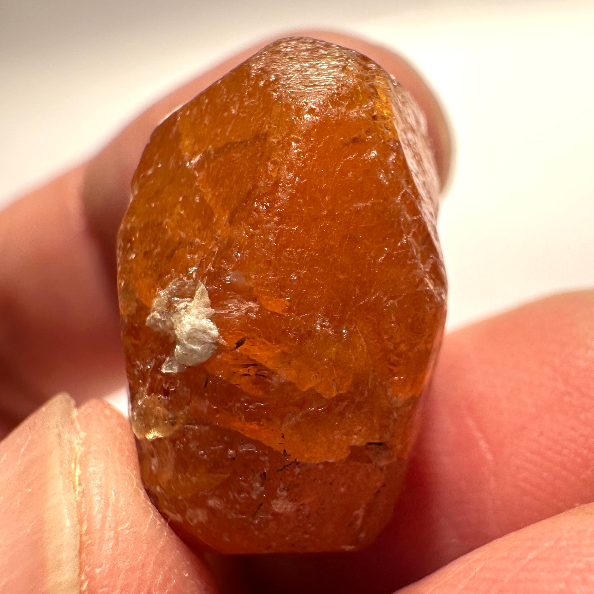 Mandarin Spessartite Garnet Crystal, 12.30gm, Loliondo in Tanzania, Untreated Unheated