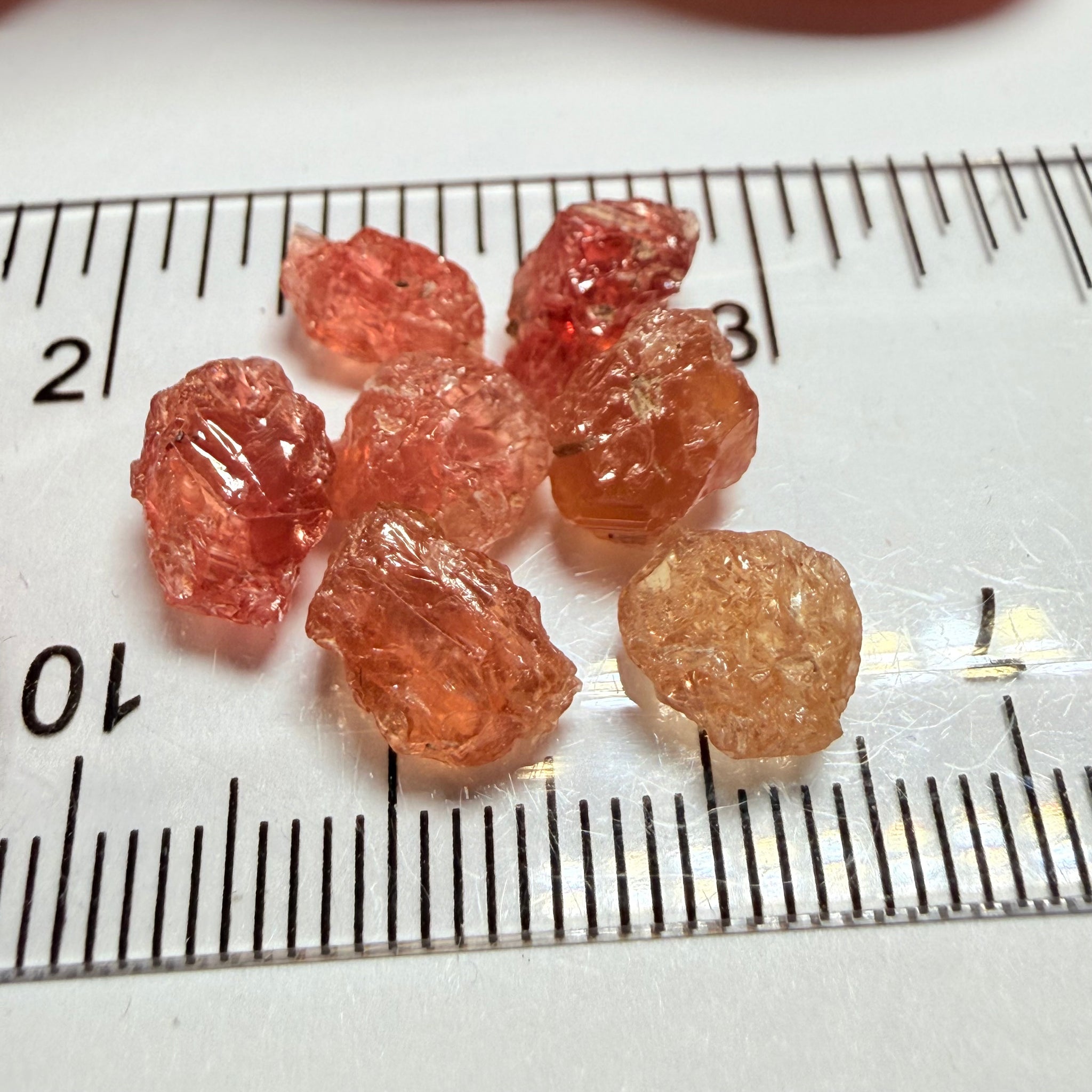 Umba Padparadscha Sapphire Lot, 15.15ct, Umba Valley, Tanzania, Untreated Unheated, slightly  included included, 2.16ct average
