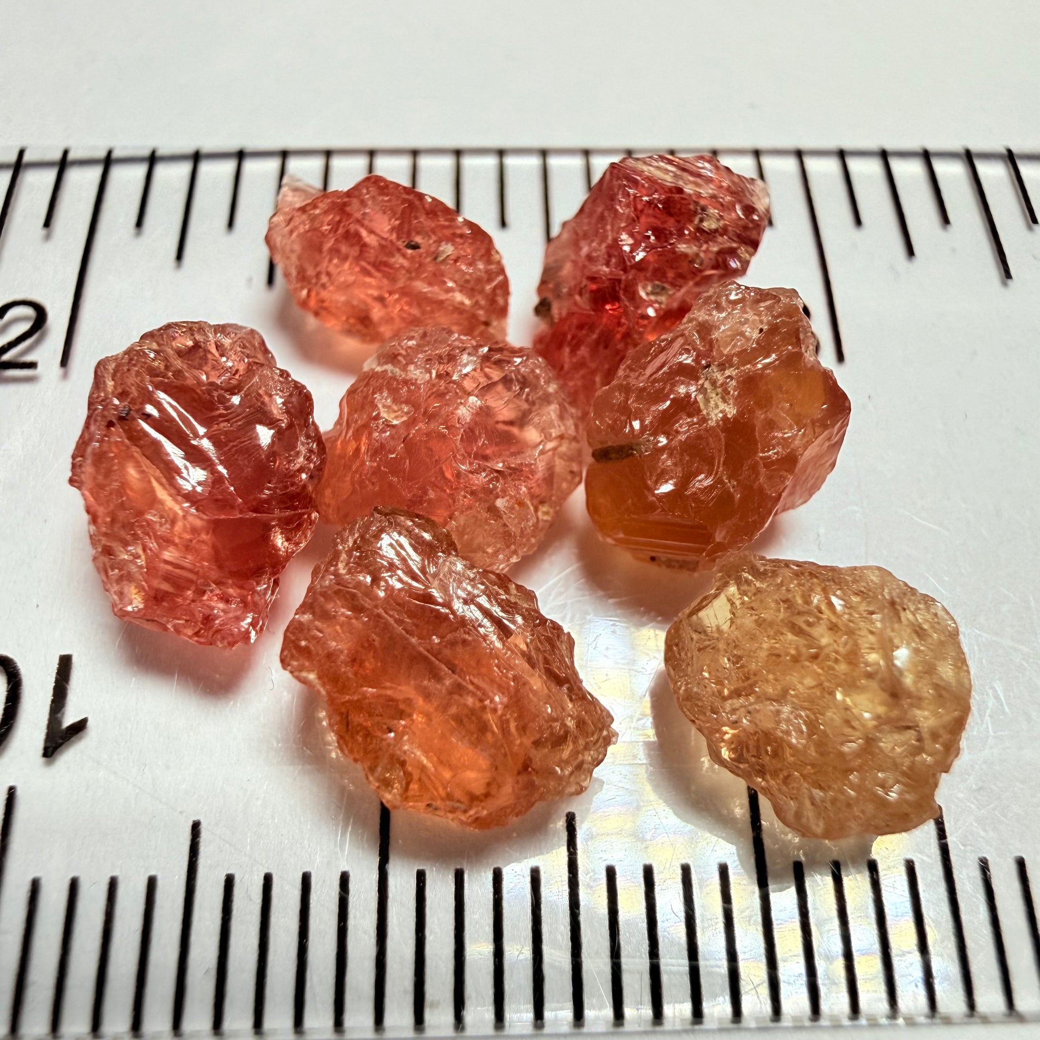 Umba Padparadscha Sapphire Lot, 15.15ct, Umba Valley, Tanzania, Untreated Unheated, slightly  included included, 2.16ct average