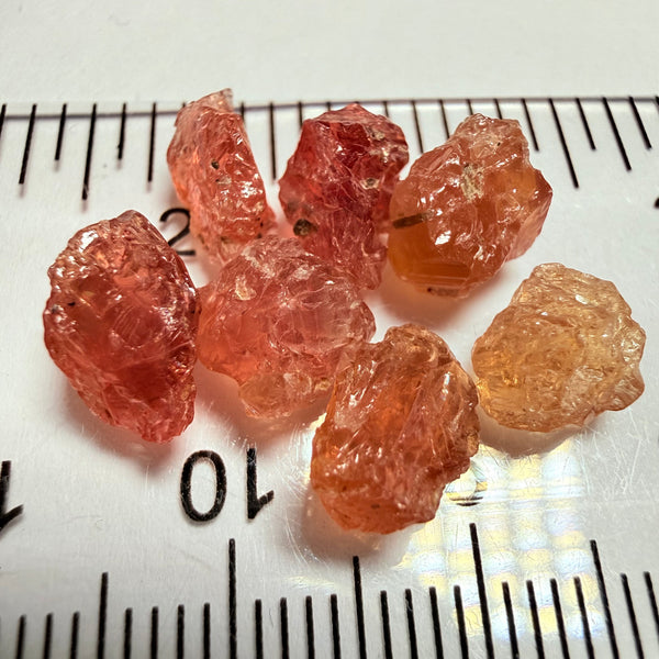 Umba Padparadscha Sapphire Lot, 15.15ct, Umba Valley, Tanzania, Untreated Unheated, slightly  included included, 2.16ct average