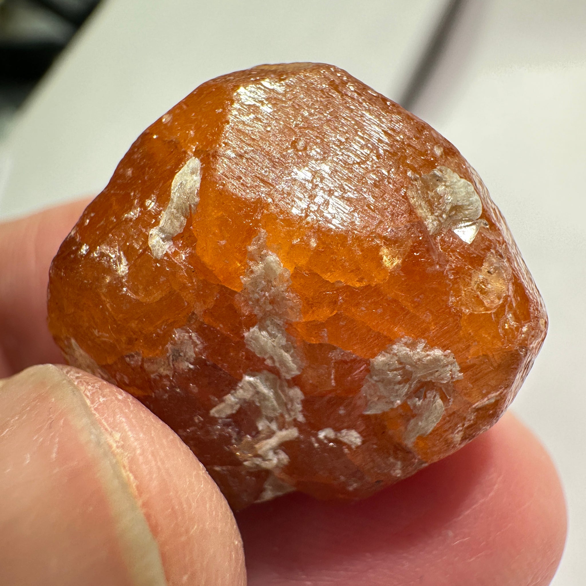 Mandarin Spessartite Garnet Crystal, 12.30gm, Loliondo in Tanzania, Untreated Unheated
