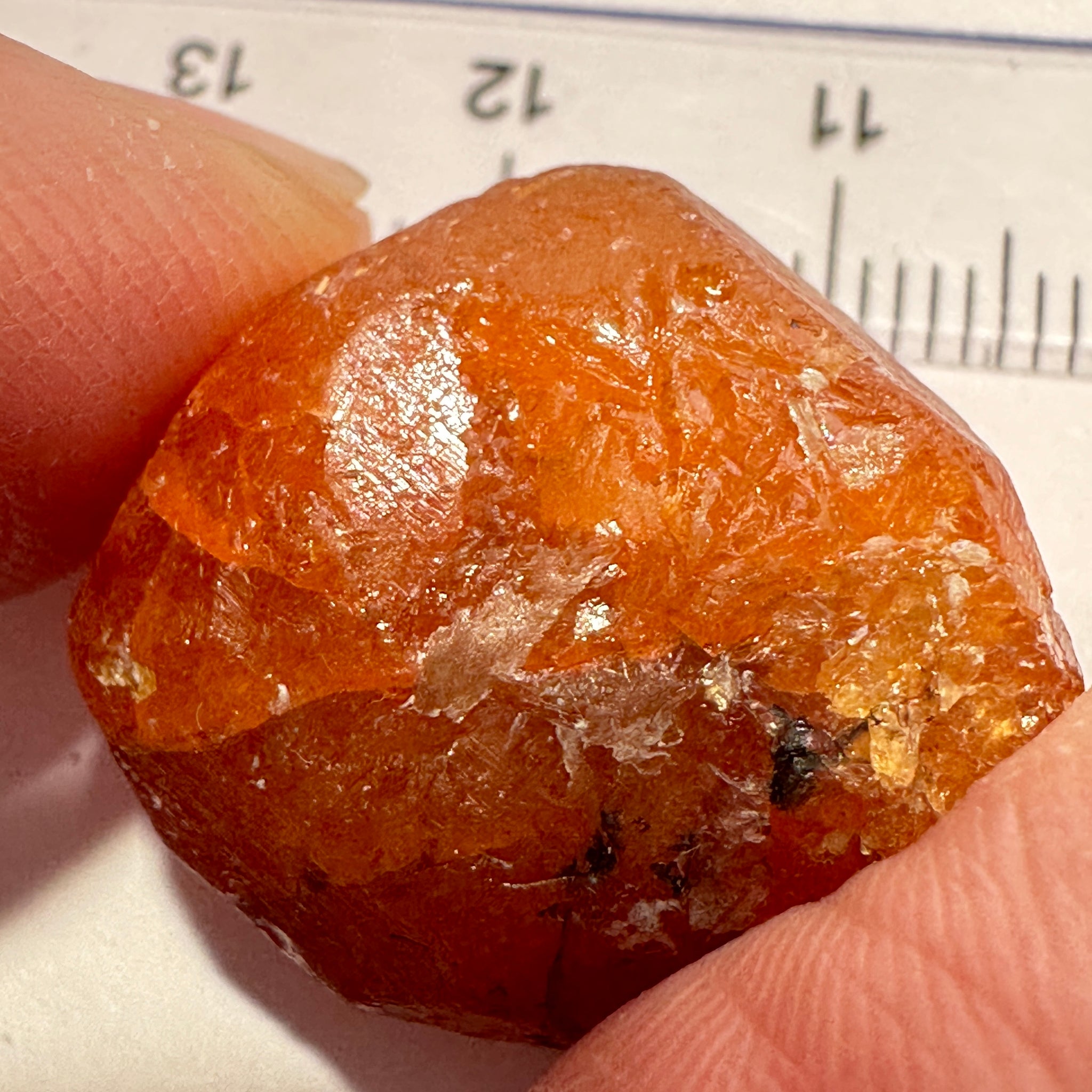 Mandarin Spessartite Garnet Crystal, 12.30gm, Loliondo in Tanzania, Untreated Unheated