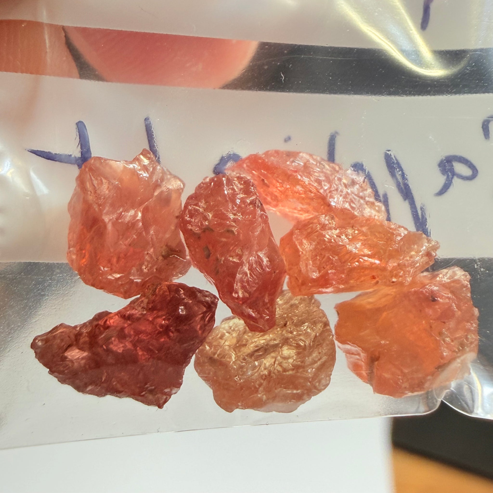 Umba Padparadscha Sapphire Lot, 15.15ct, Umba Valley, Tanzania, Untreated Unheated, slightly  included included, 2.16ct average