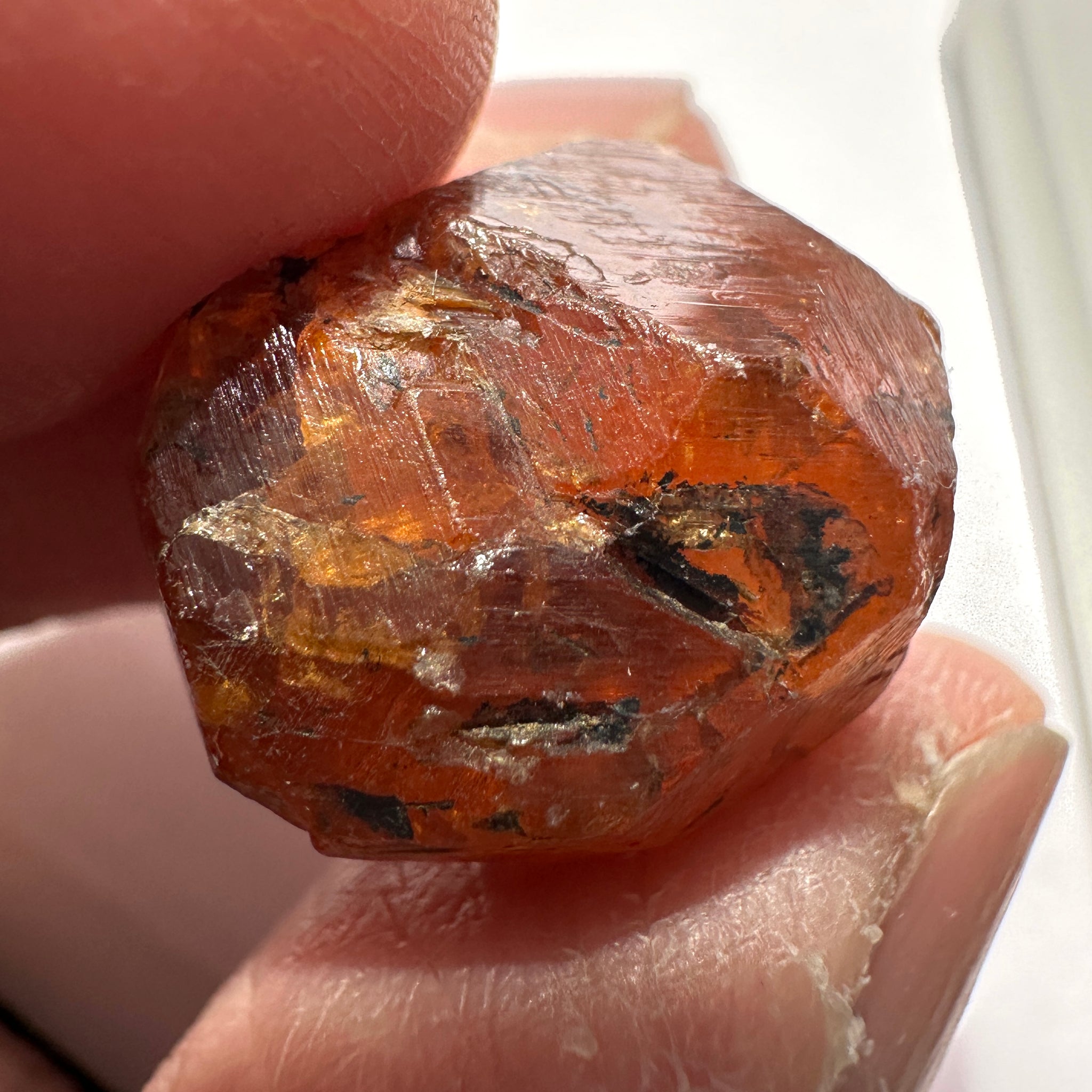 Mandarin Spessartite Garnet Crystal, 8.1gm, Loliondo in Tanzania, Untreated Unheated
