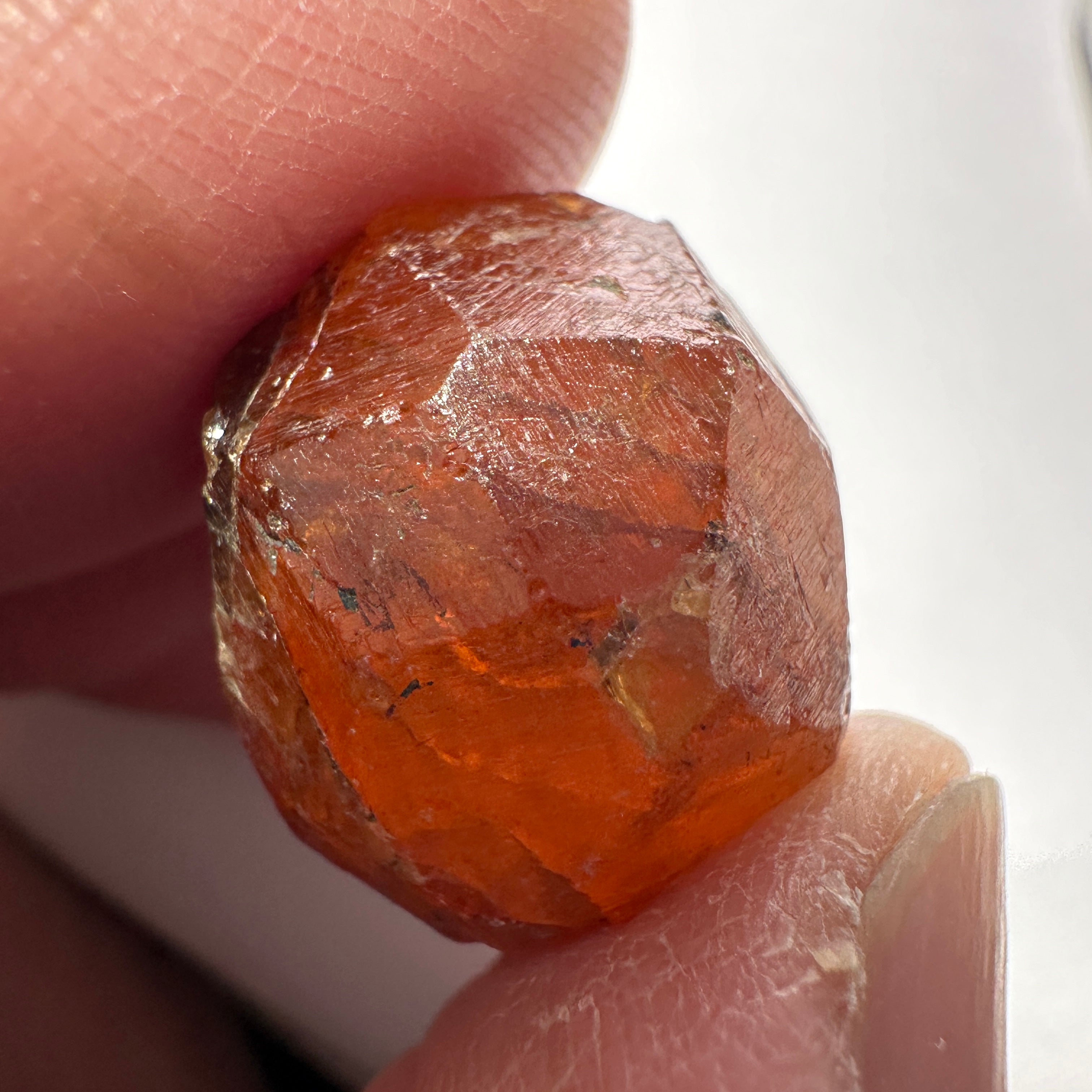 8.1gm Mandarin Spessartite Garnet Crystal, Loliondo in Tanzania, Untreated Unheated