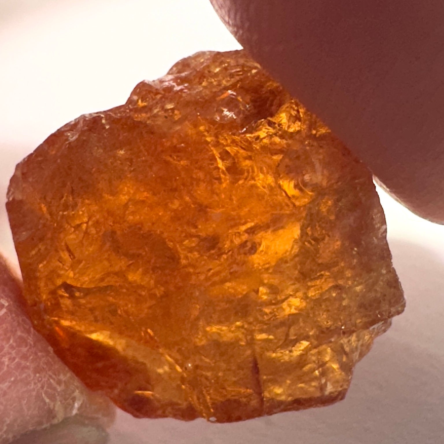 3.7gm Mandarin Spessartite Garnet Crystal, Loliondo in Tanzania, Untreated Unheated