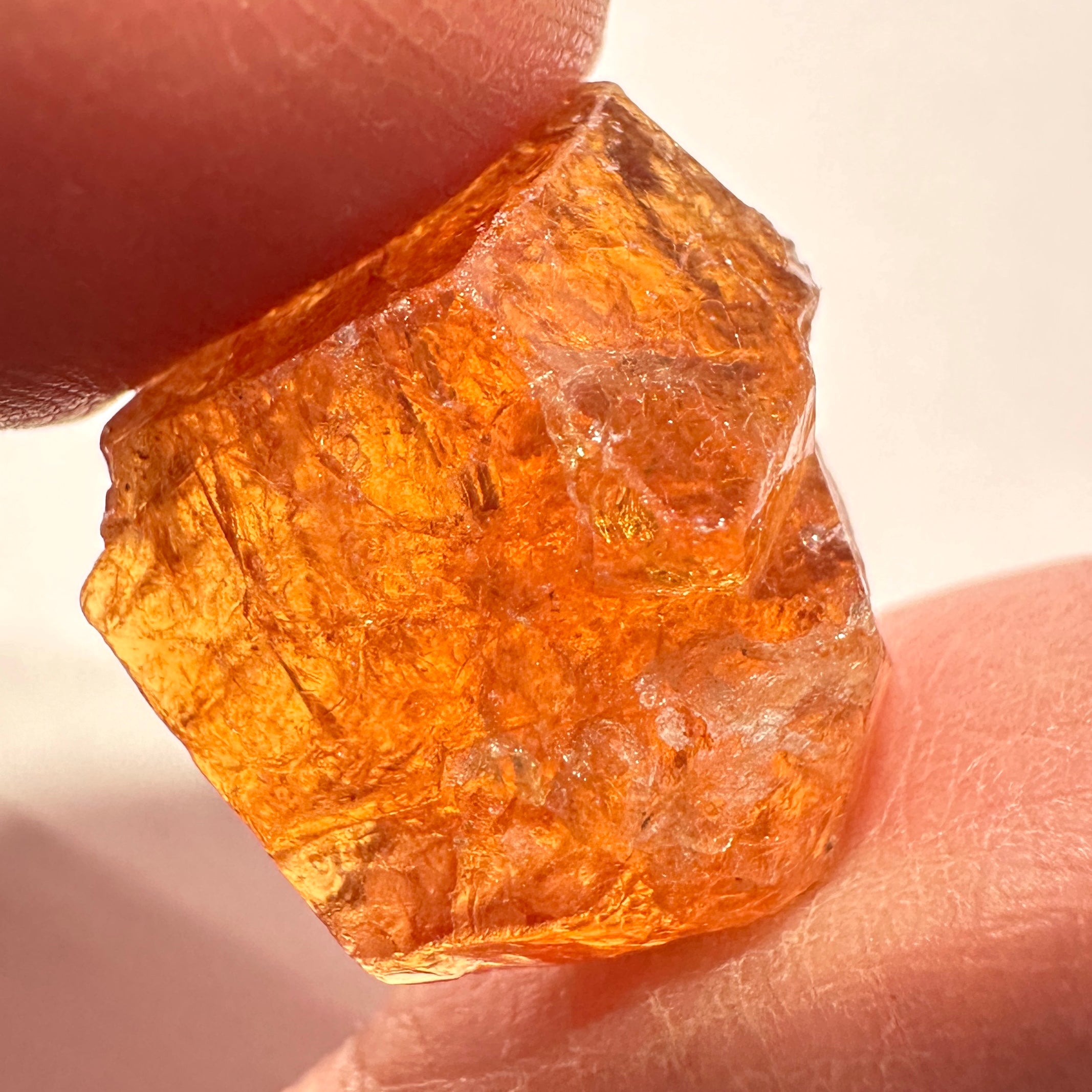 3.7gm Mandarin Spessartite Garnet Crystal, Loliondo in Tanzania, Untreated Unheated