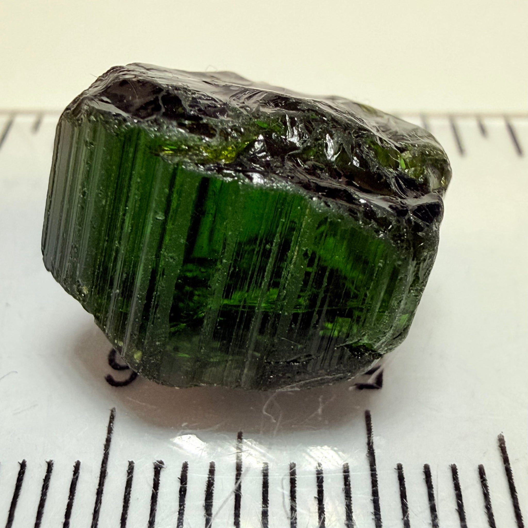 Congo Tourmaline Crystal, 16.71ct, Untreated Unheated, si, cut with inclusions, c axis closed