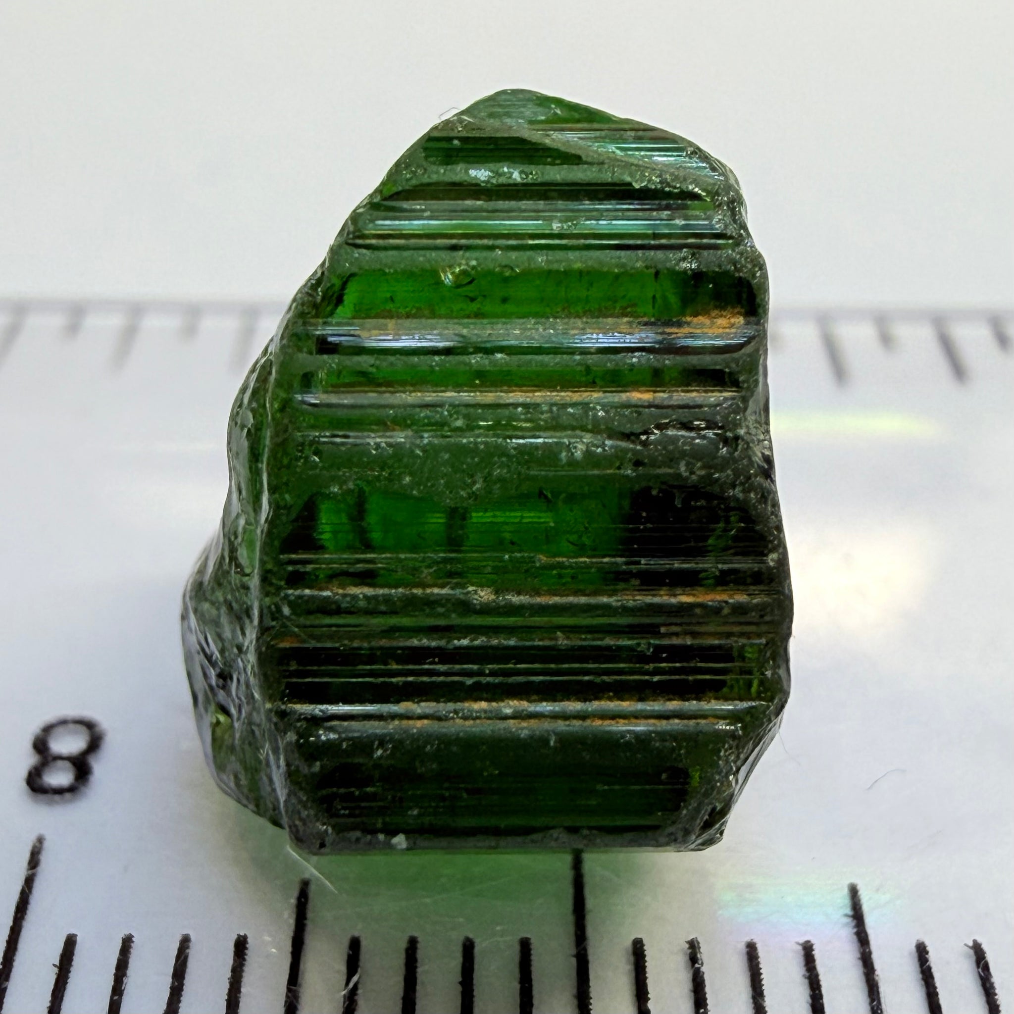 Congo Tourmaline Crystal, 16.71ct, Untreated Unheated, si, cut with inclusions, c axis closed