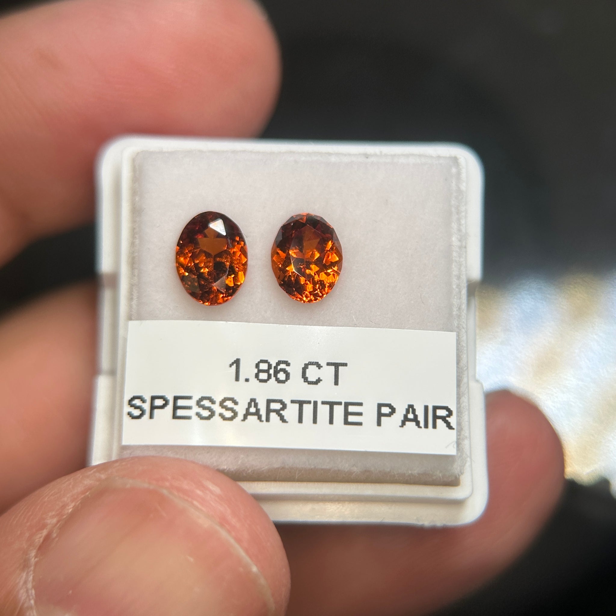 Spessartite Pair, 1.86ct, Tanzania, Untreated Unheated