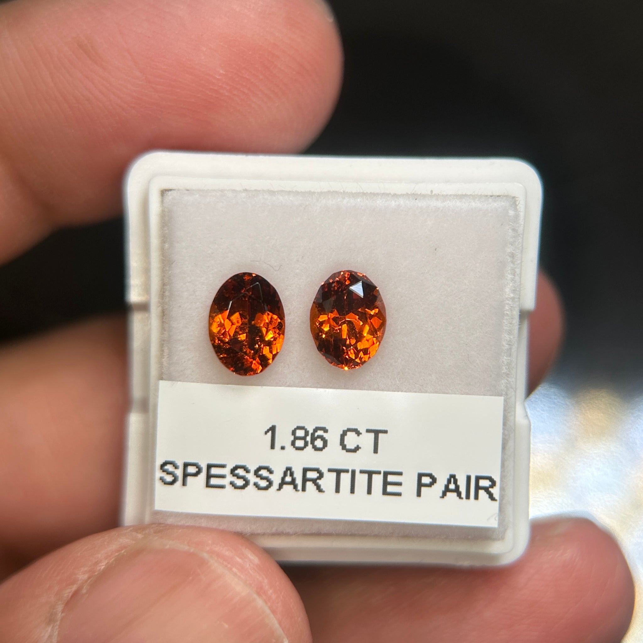 Spessartite Pair, 1.86ct, Tanzania, Untreated Unheated