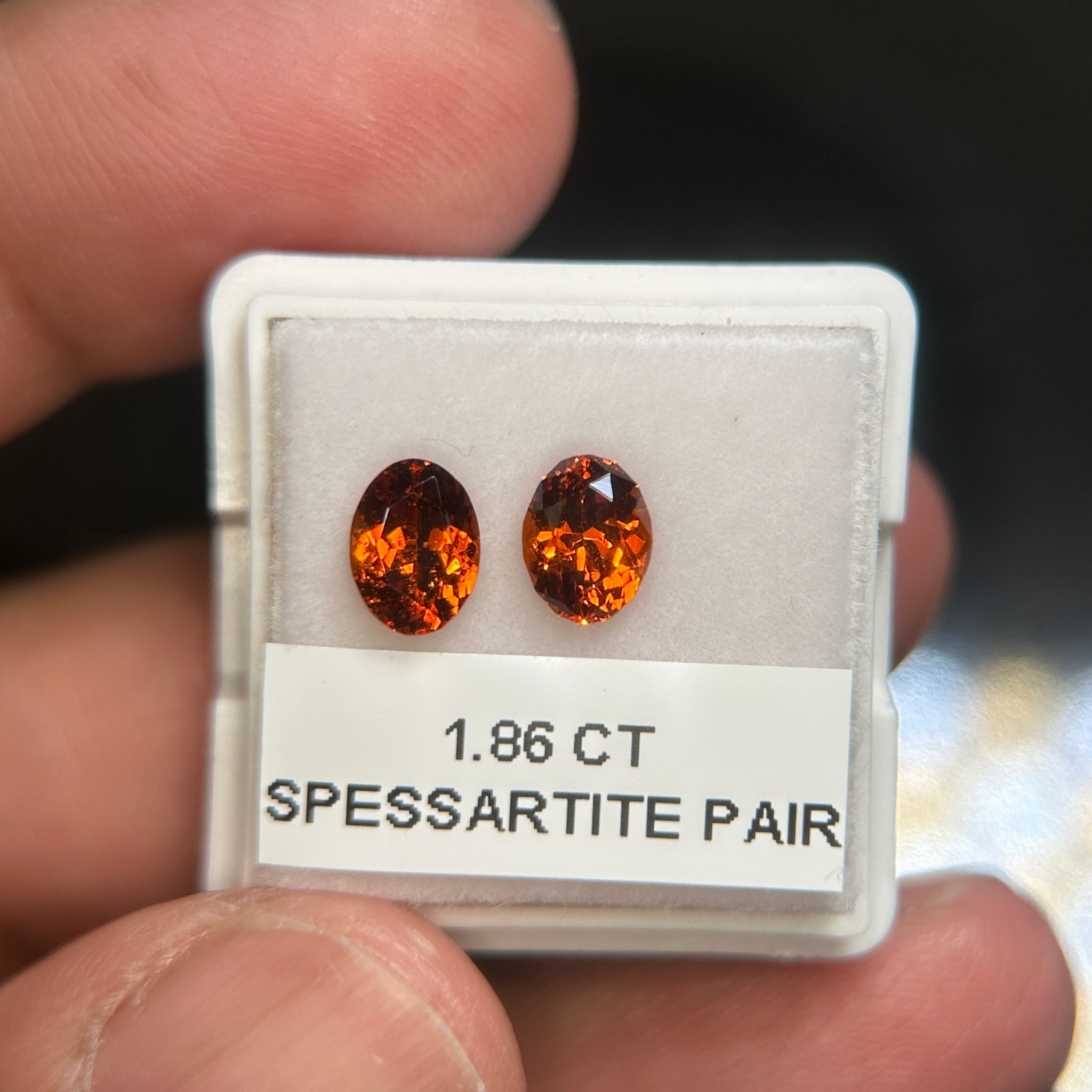 Spessartite Pair, 1.86ct, Tanzania, Untreated Unheated
