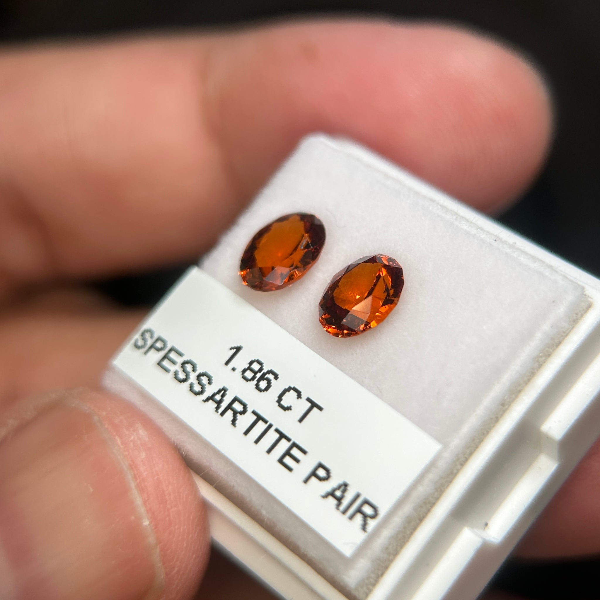 Spessartite Pair, 1.86ct, Tanzania, Untreated Unheated