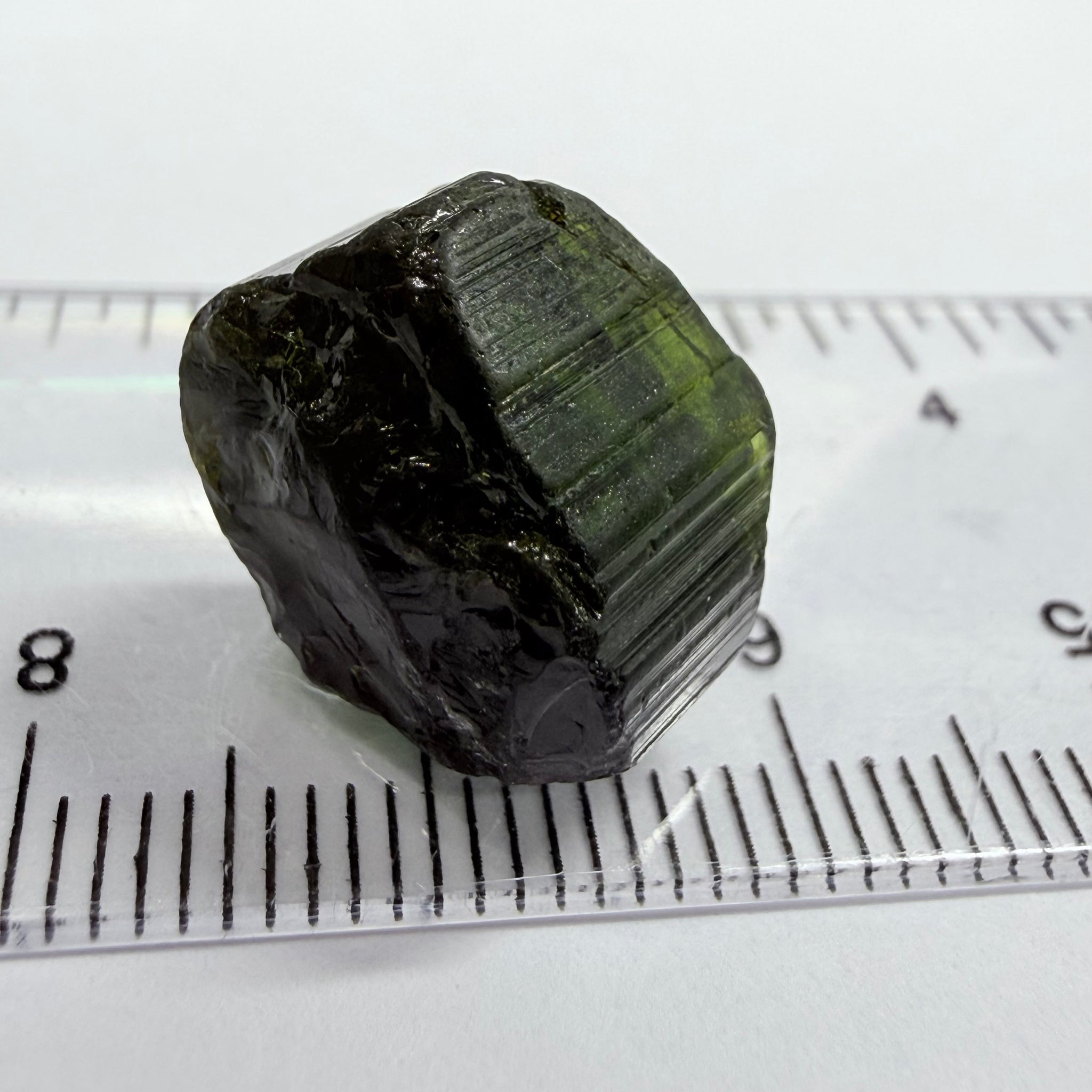 Congo Tourmaline Crystal, 16.71ct, Untreated Unheated, si, cut with inclusions, c axis closed